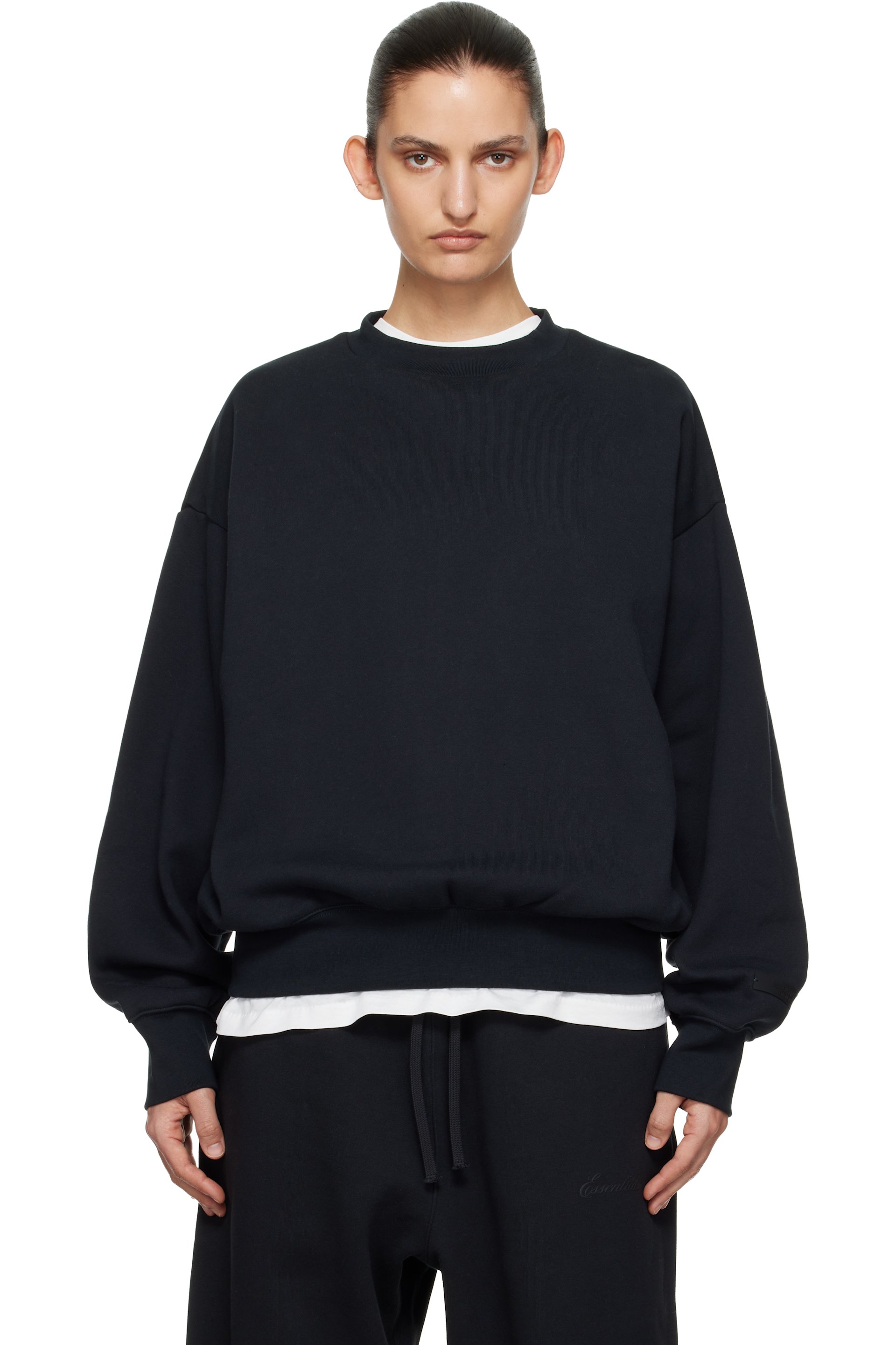 Fear of God ESSENTIALS - Black Classic Crewneck Sweatshirt