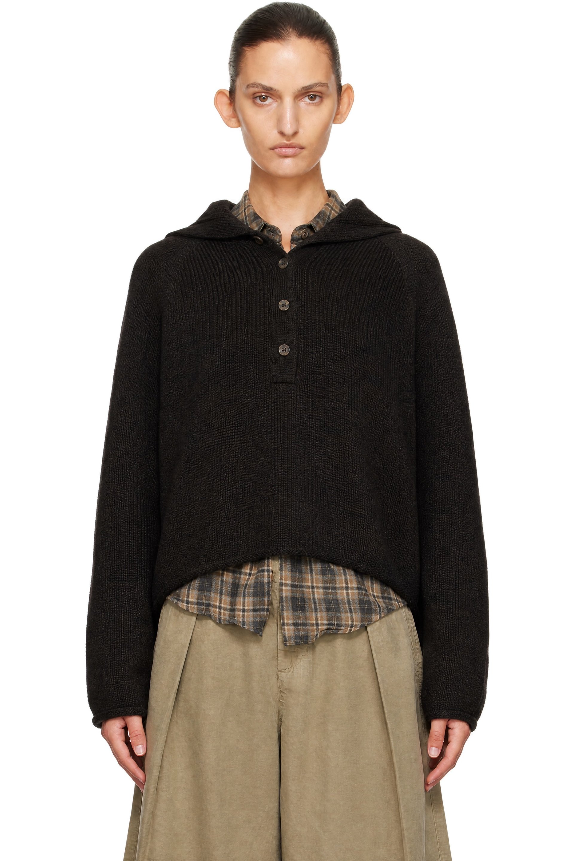 YMC - Brown Runaway Neck Sweater