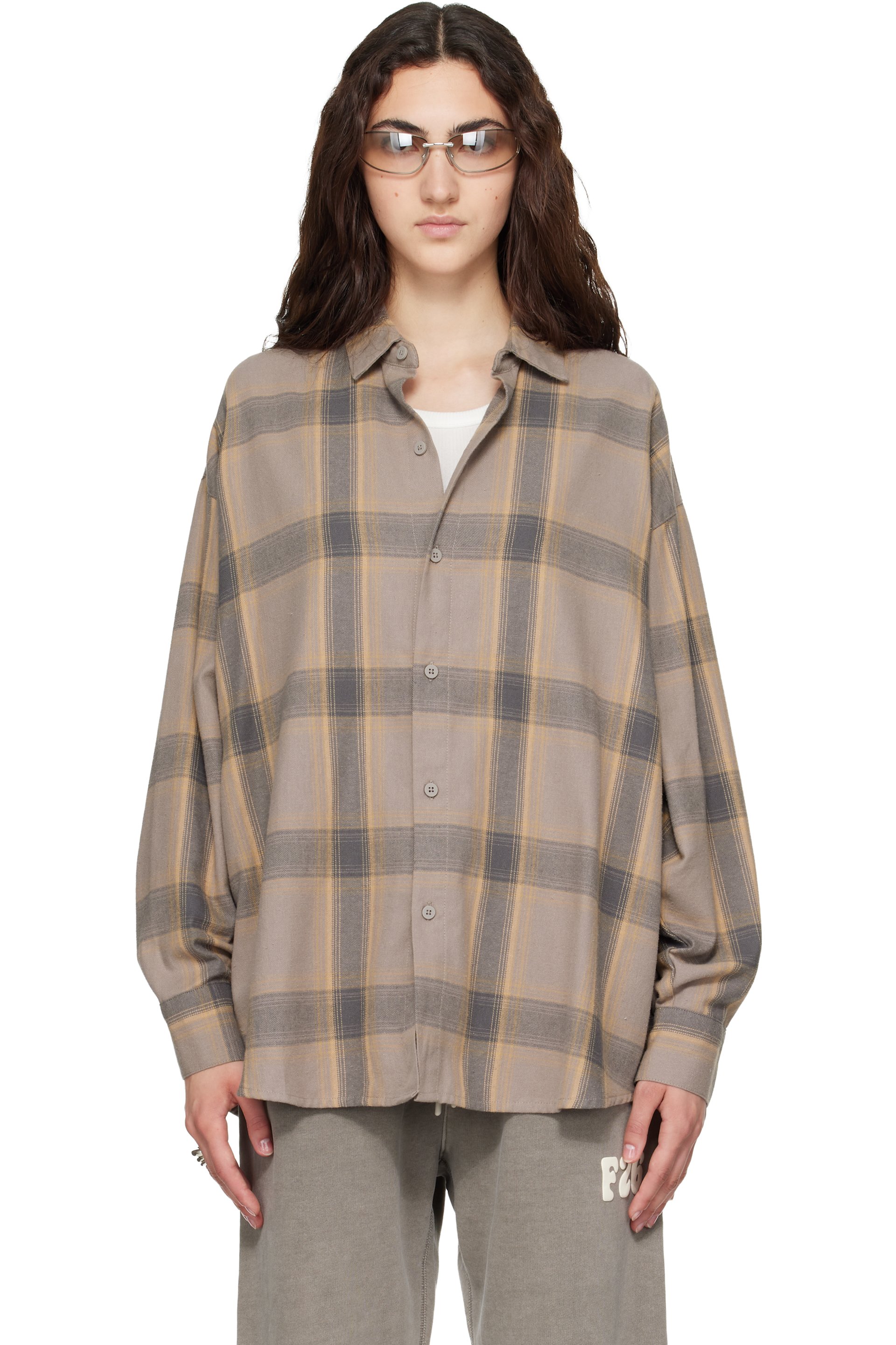 Fear of God ESSENTIALS - Taupe Button Up Shirt