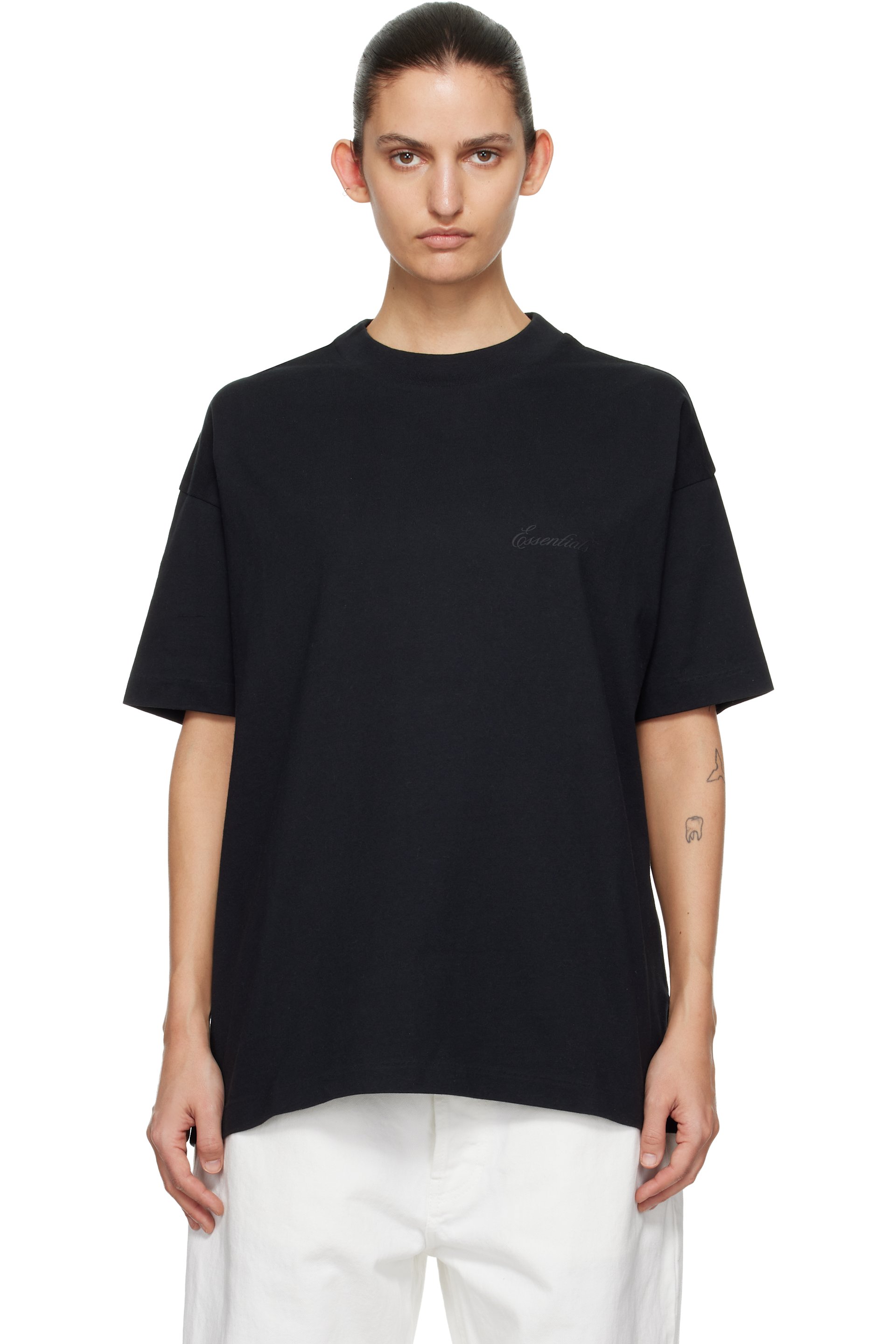 Fear of God ESSENTIALS - T-shirt noir à coupe classique