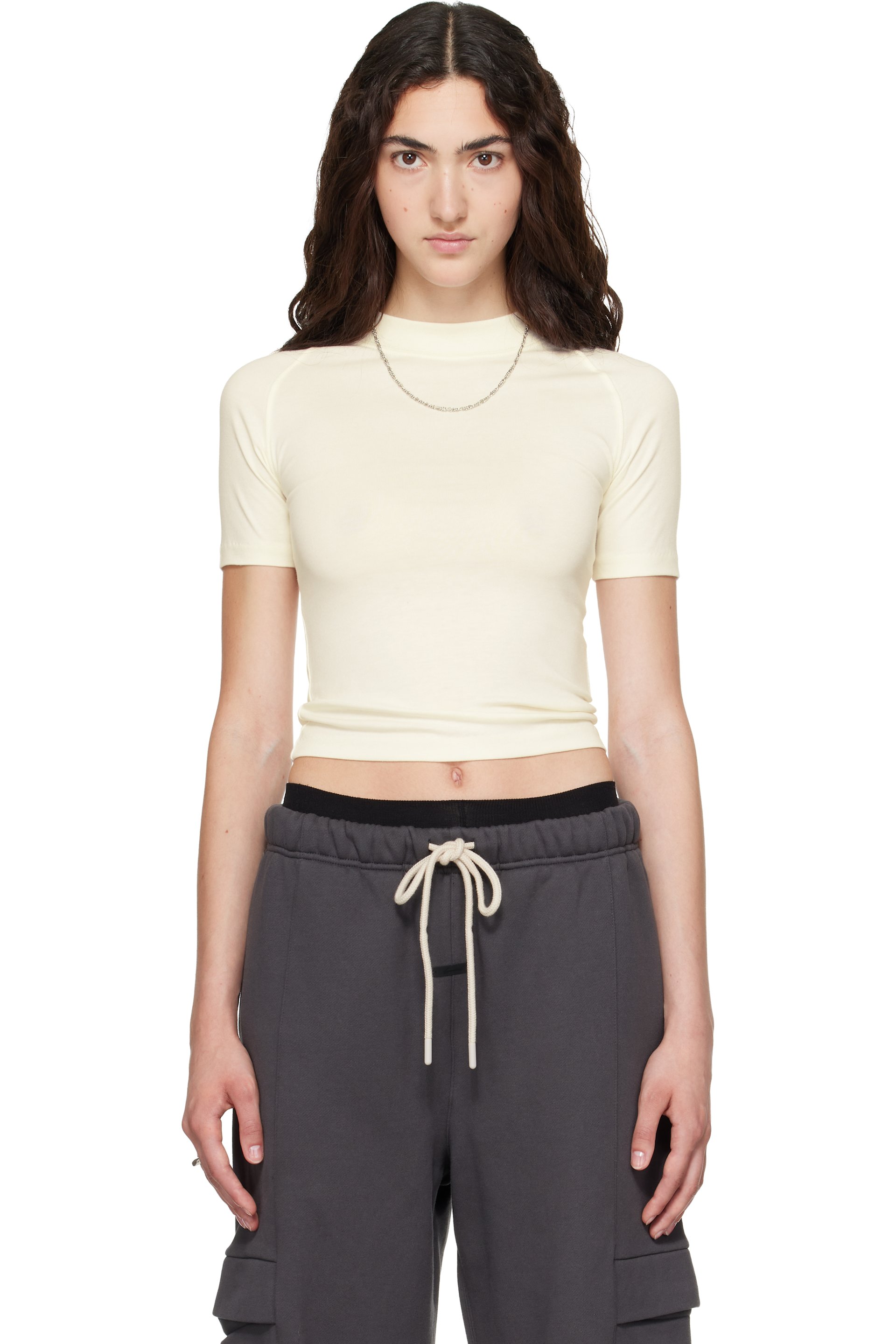 Fear of God ESSENTIALS - Off-White Shrunken Baseball T-shirt