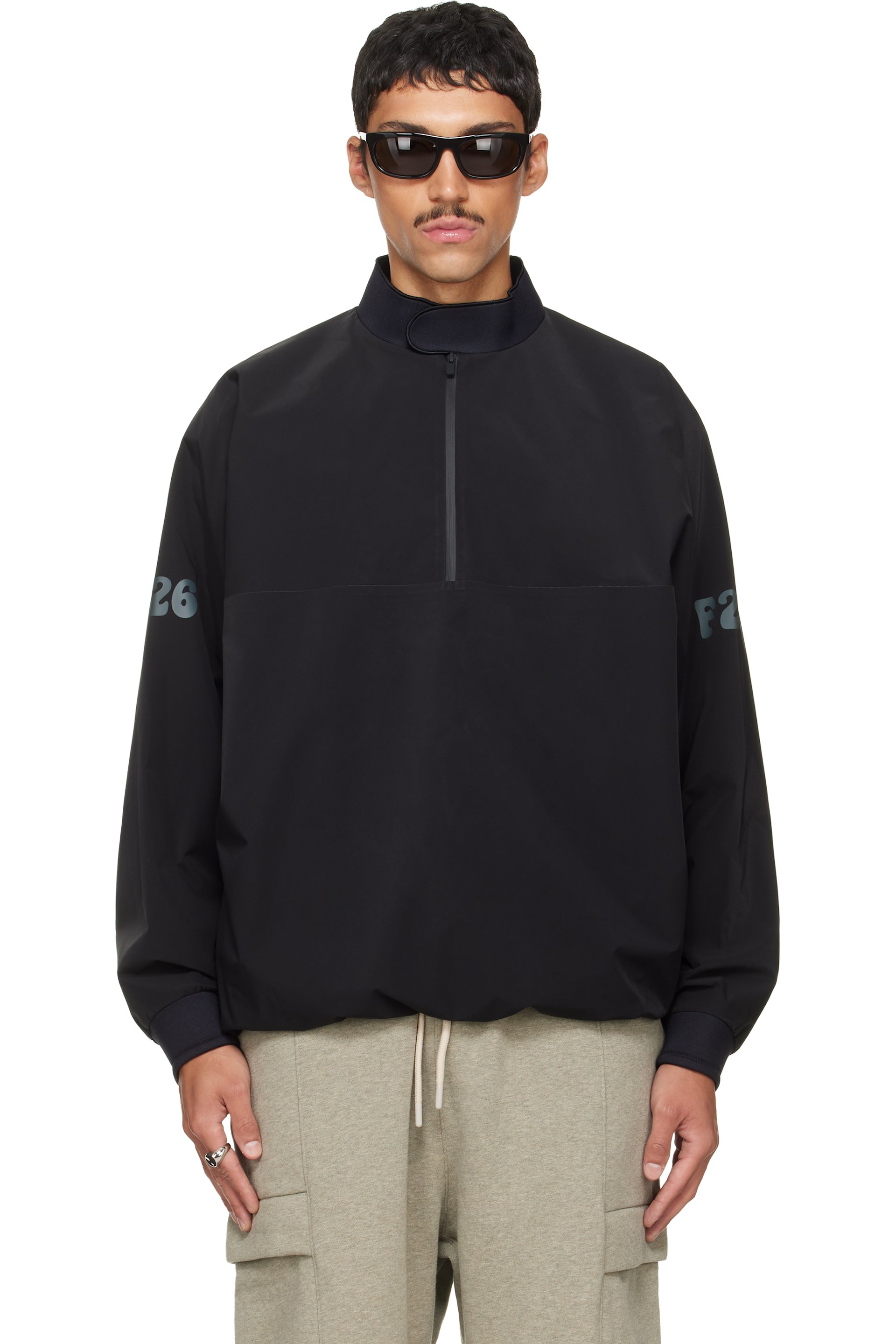 Fear of God ESSENTIALS - Black Half Zip Track Jacket