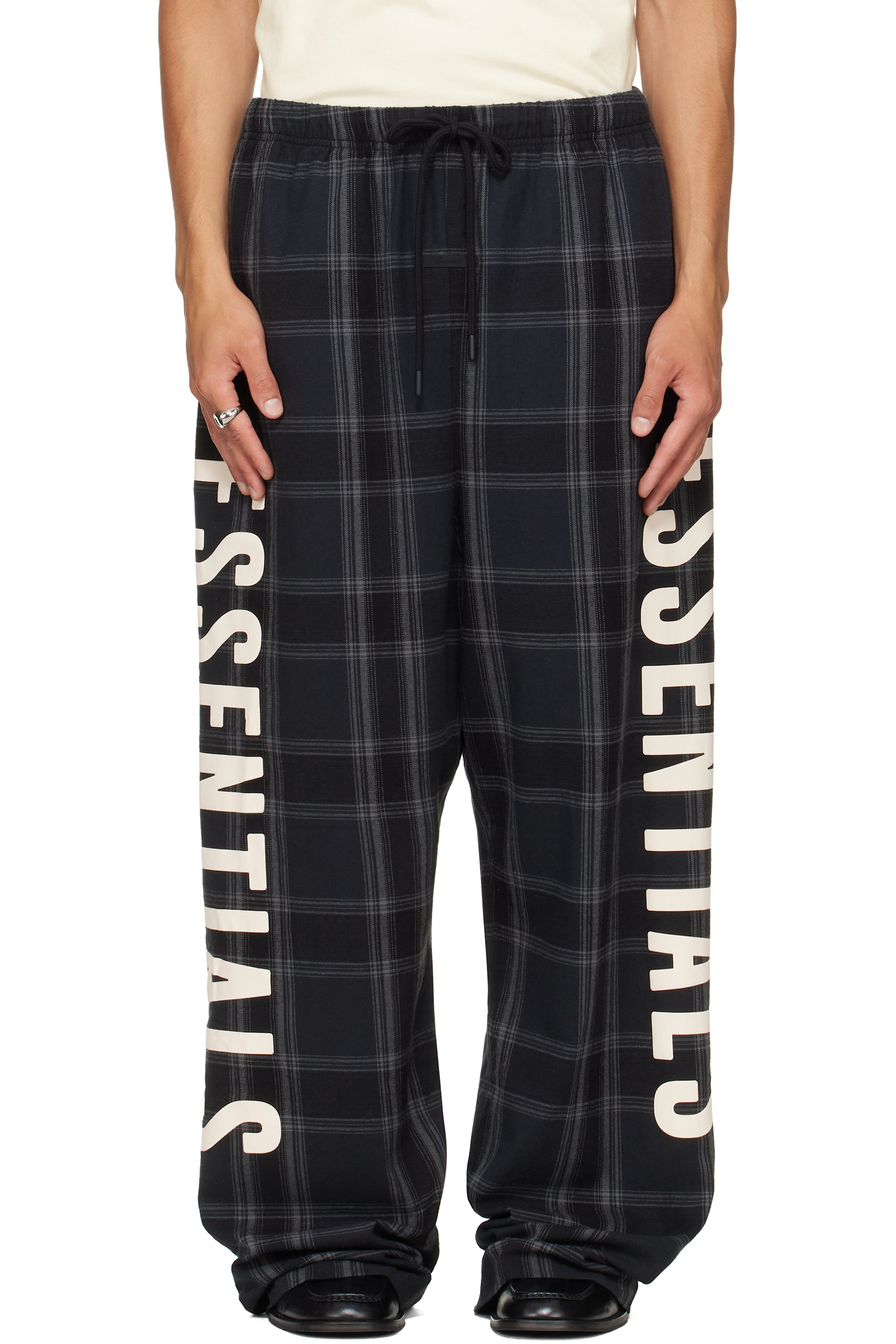 Fear of God ESSENTIALS - Black & Gray Flannel Lounge Pants