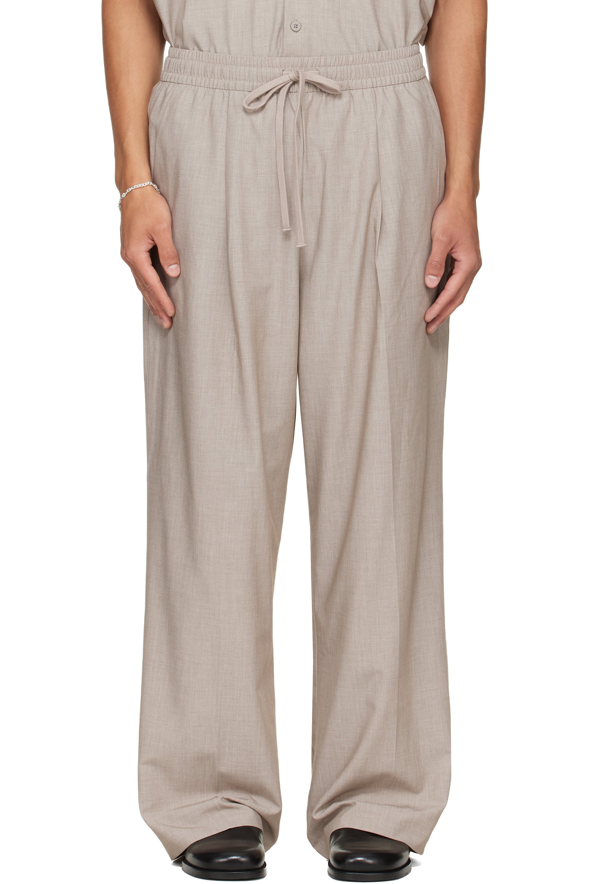 Fear of God ESSENTIALS - Gray Pleat Front Drawstring Trousers