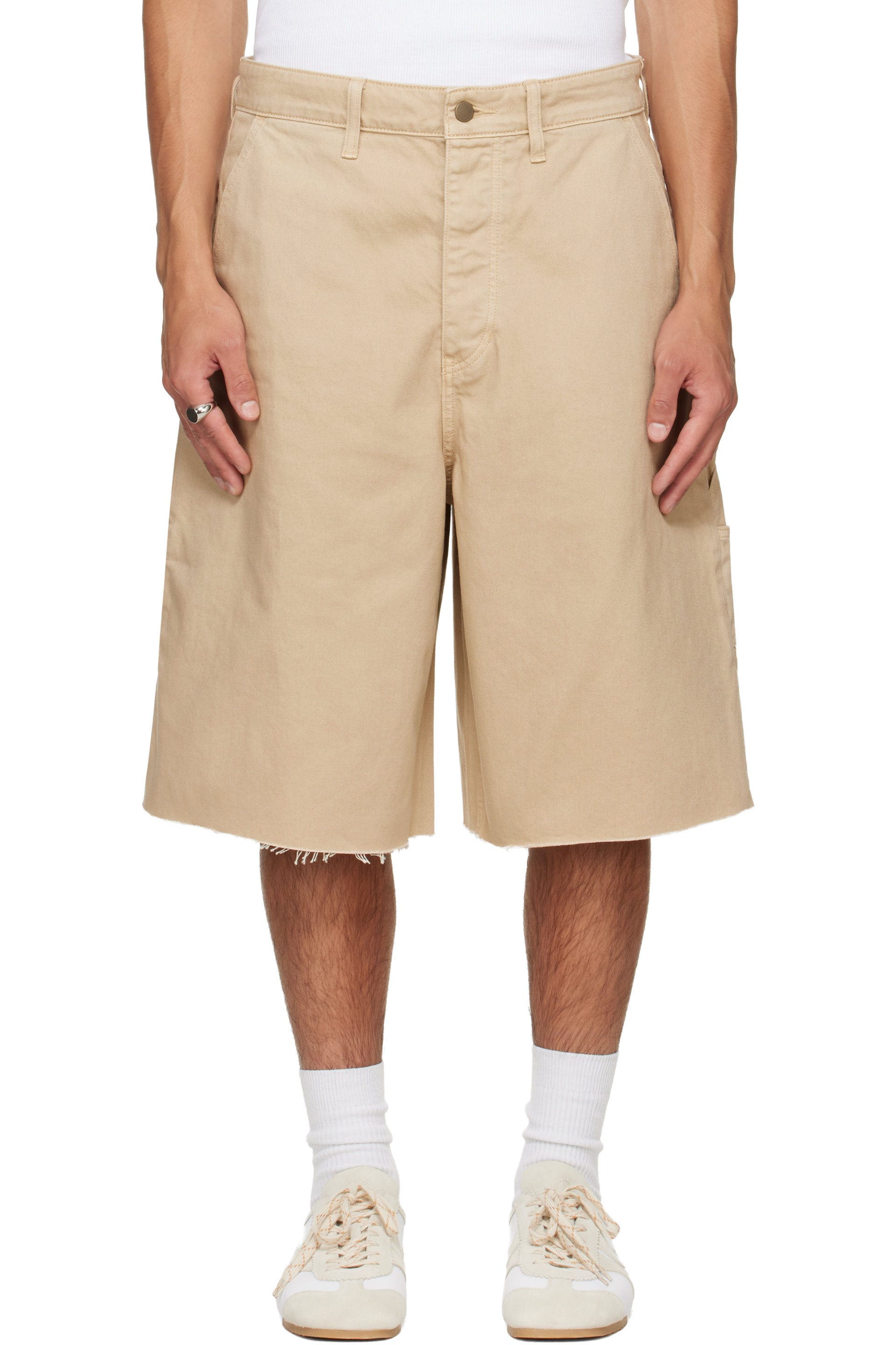 Fear of God ESSENTIALS - Beige Raw Cut 5-Pocket Shorts
