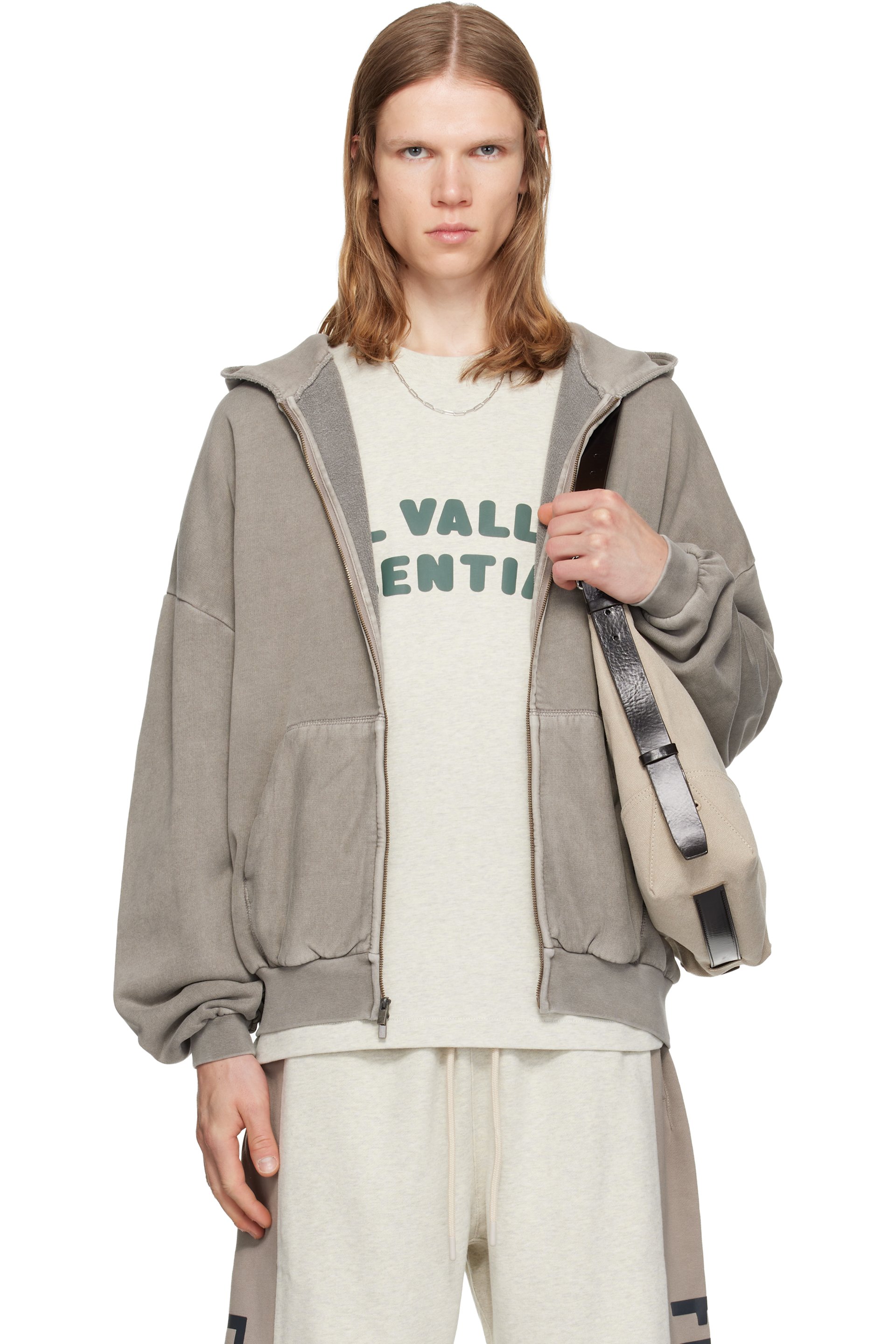 Fear of God ESSENTIALS - Gray 90's Zip-Up Hoodie