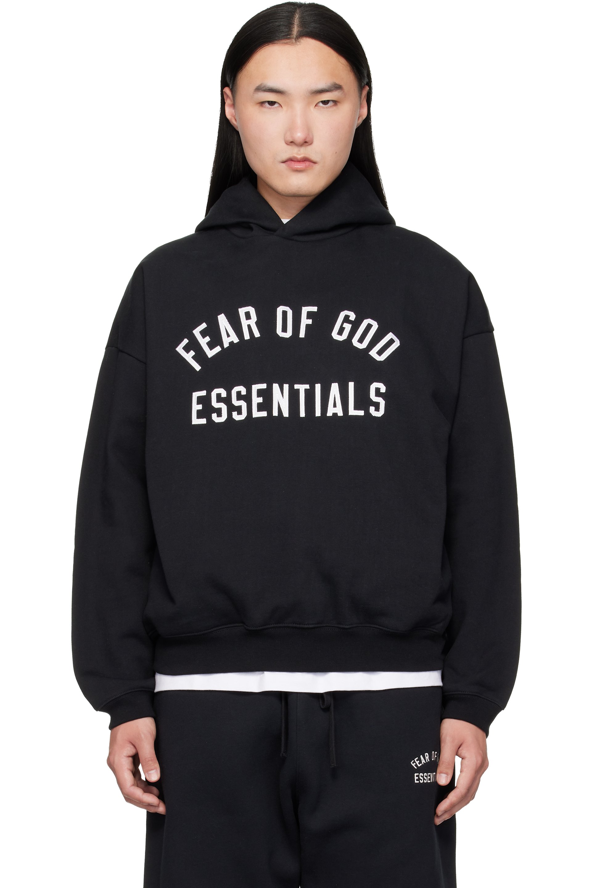 Fear of God ESSENTIALS - Black Varsity 90s Hoodie