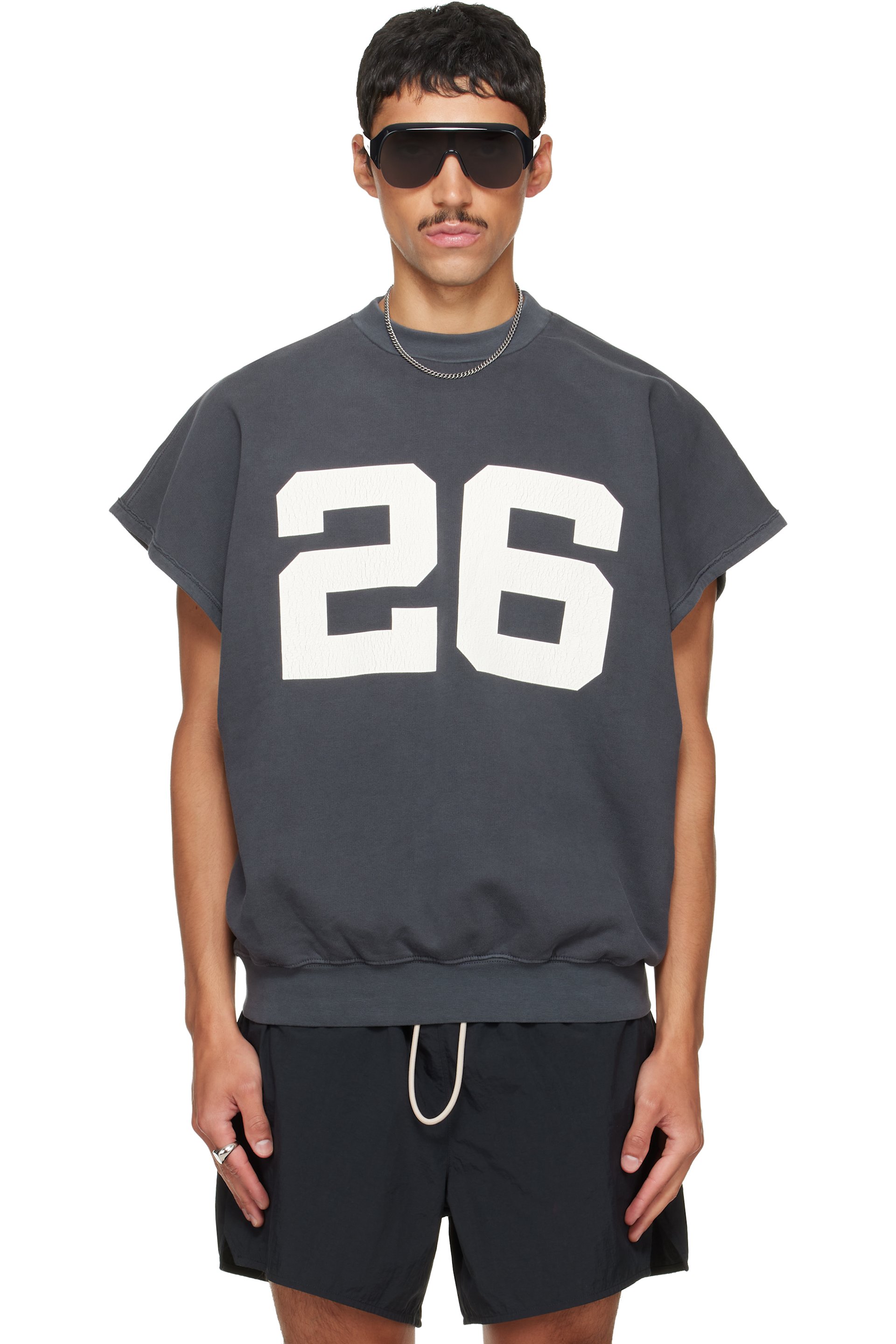 Fear of God ESSENTIALS - Gray Relaxed Fleece Cutoff Sweatshirt