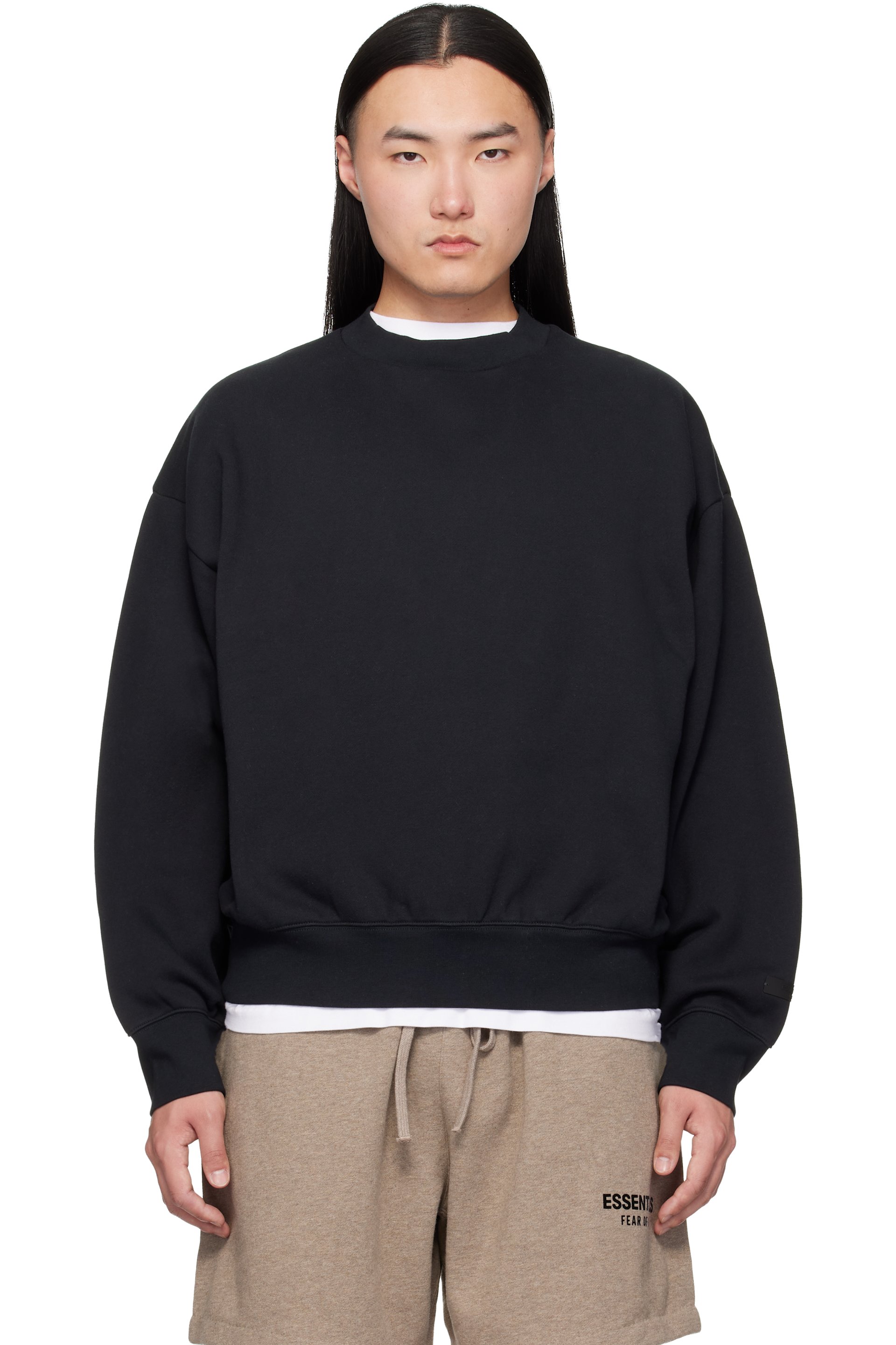 Fear of God ESSENTIALS - Black Classic Crewneck Sweatshirt
