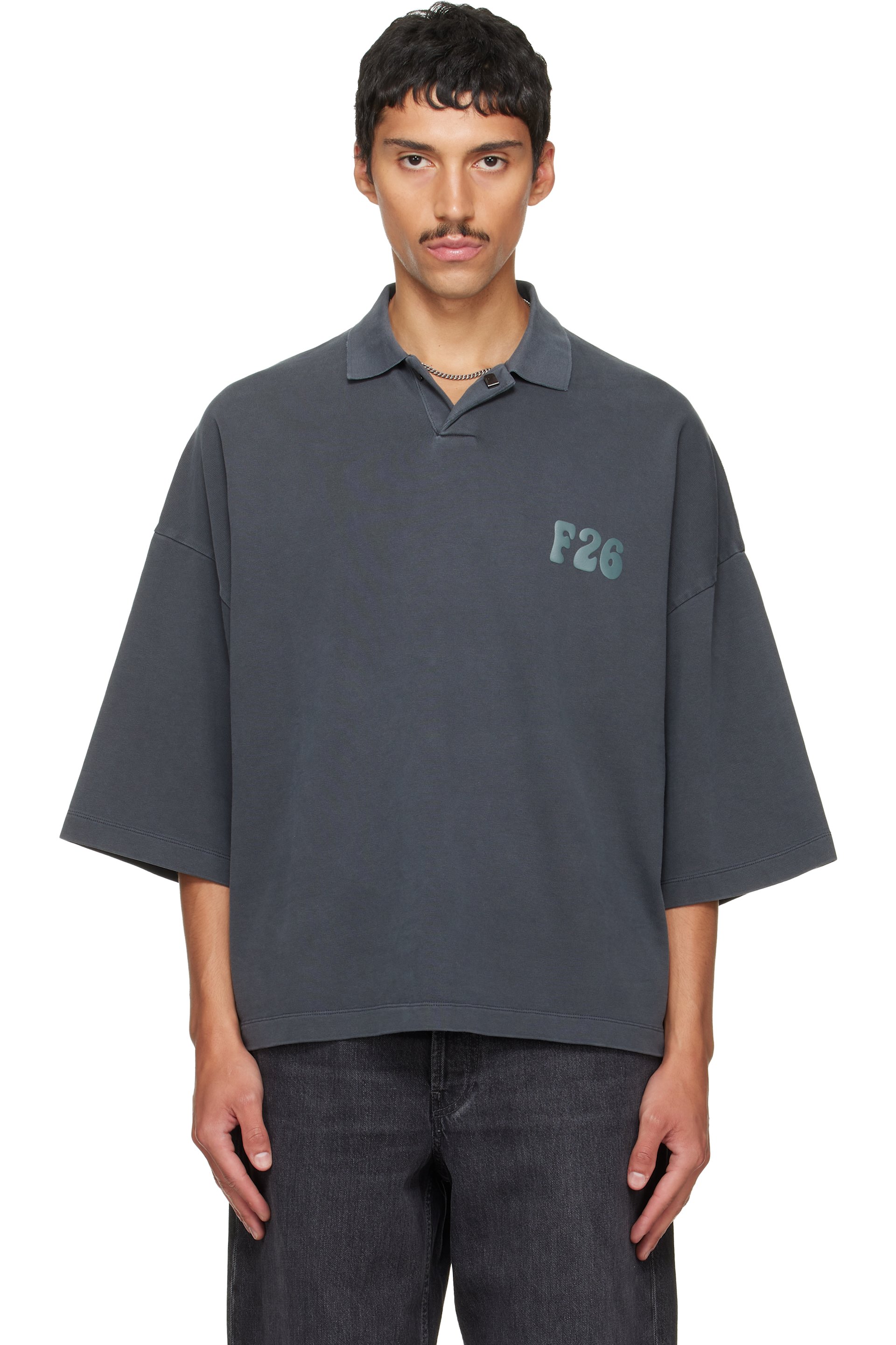 Fear of God ESSENTIALS - Gray Cropped Polo