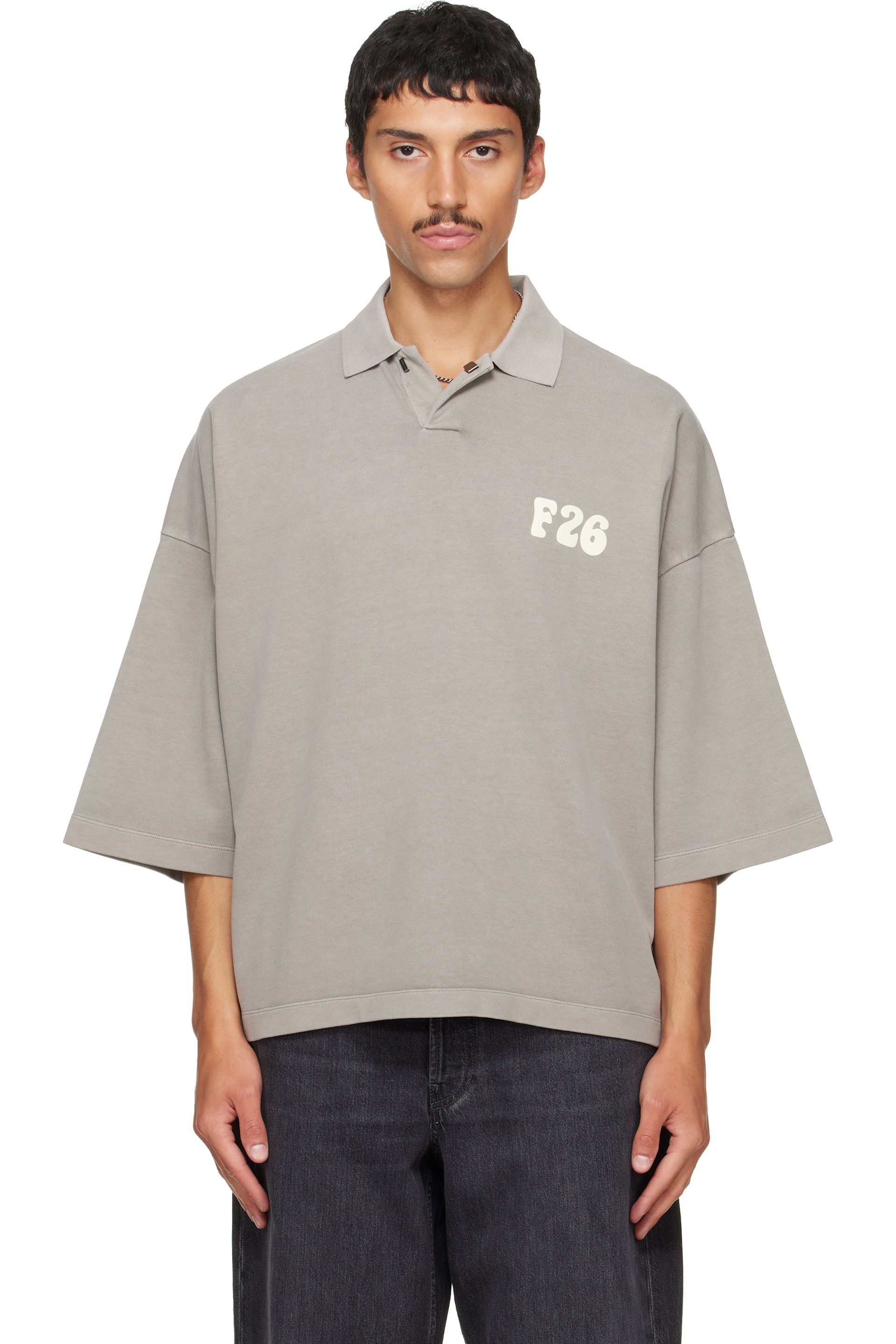 Fear of God ESSENTIALS - Gray Cropped Polo