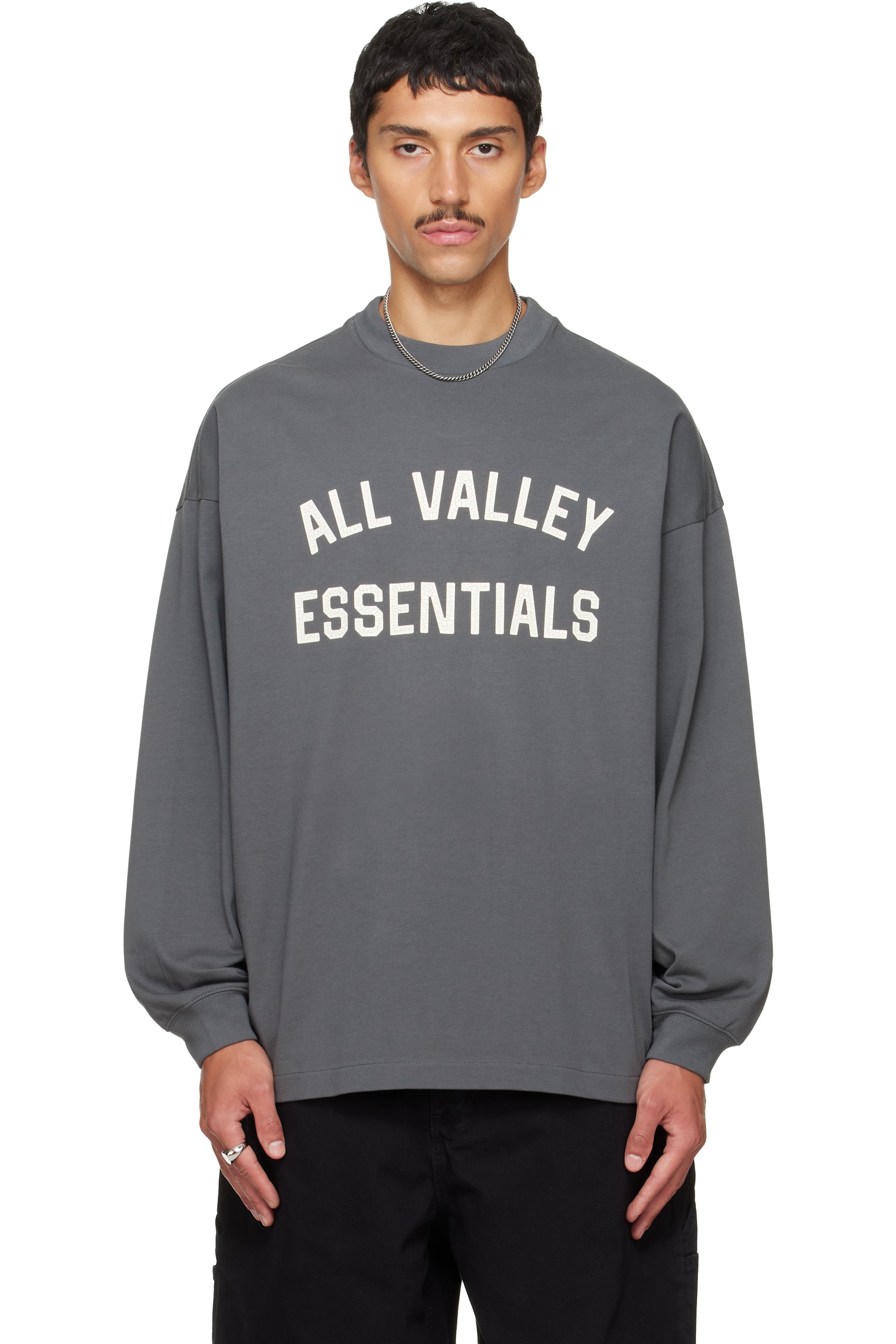 Fear of God ESSENTIALS - Gray Merch Long Sleeve T-shirt