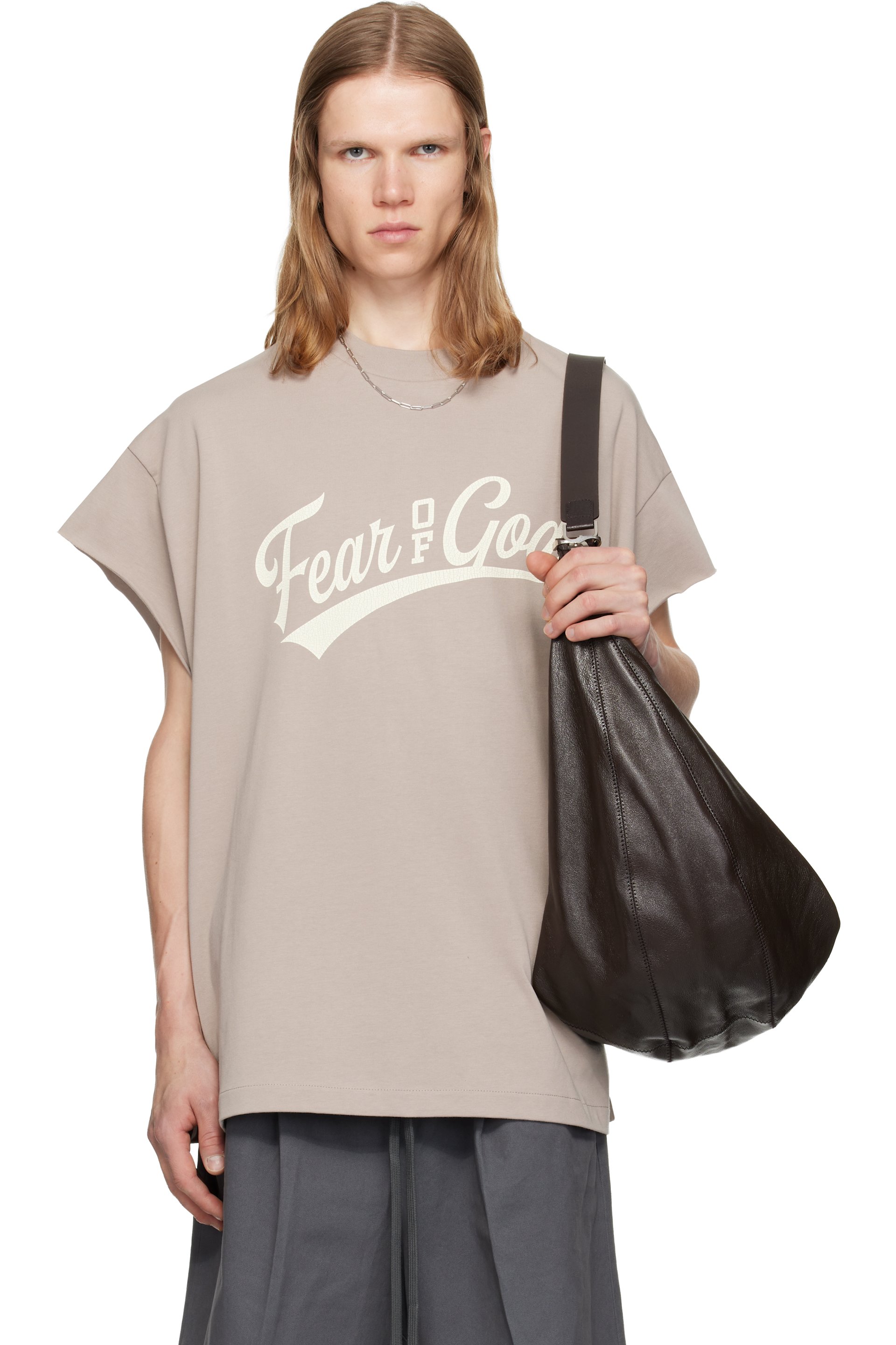 Fear of God ESSENTIALS - Gray Cut Off 90's T-shirt