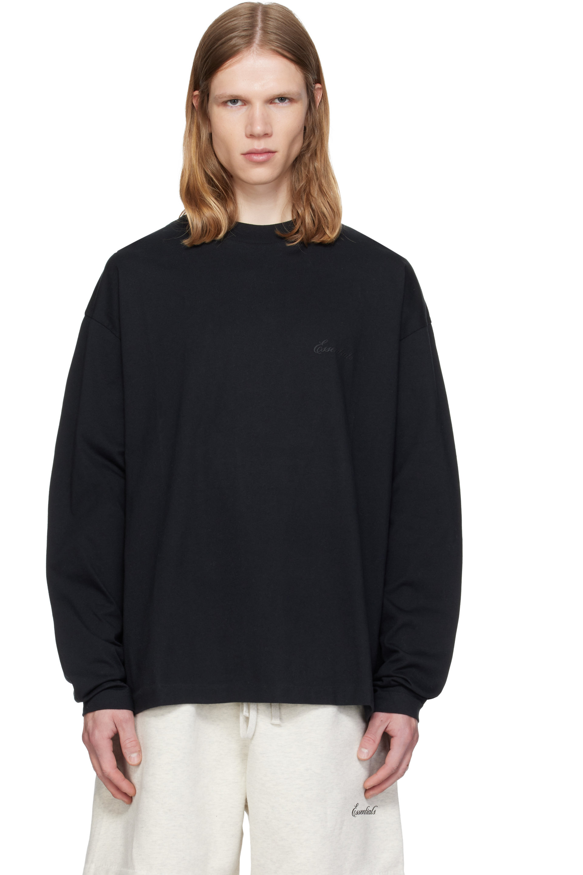 Fear of God ESSENTIALS - Black Classic Long Sleeve T-shirt