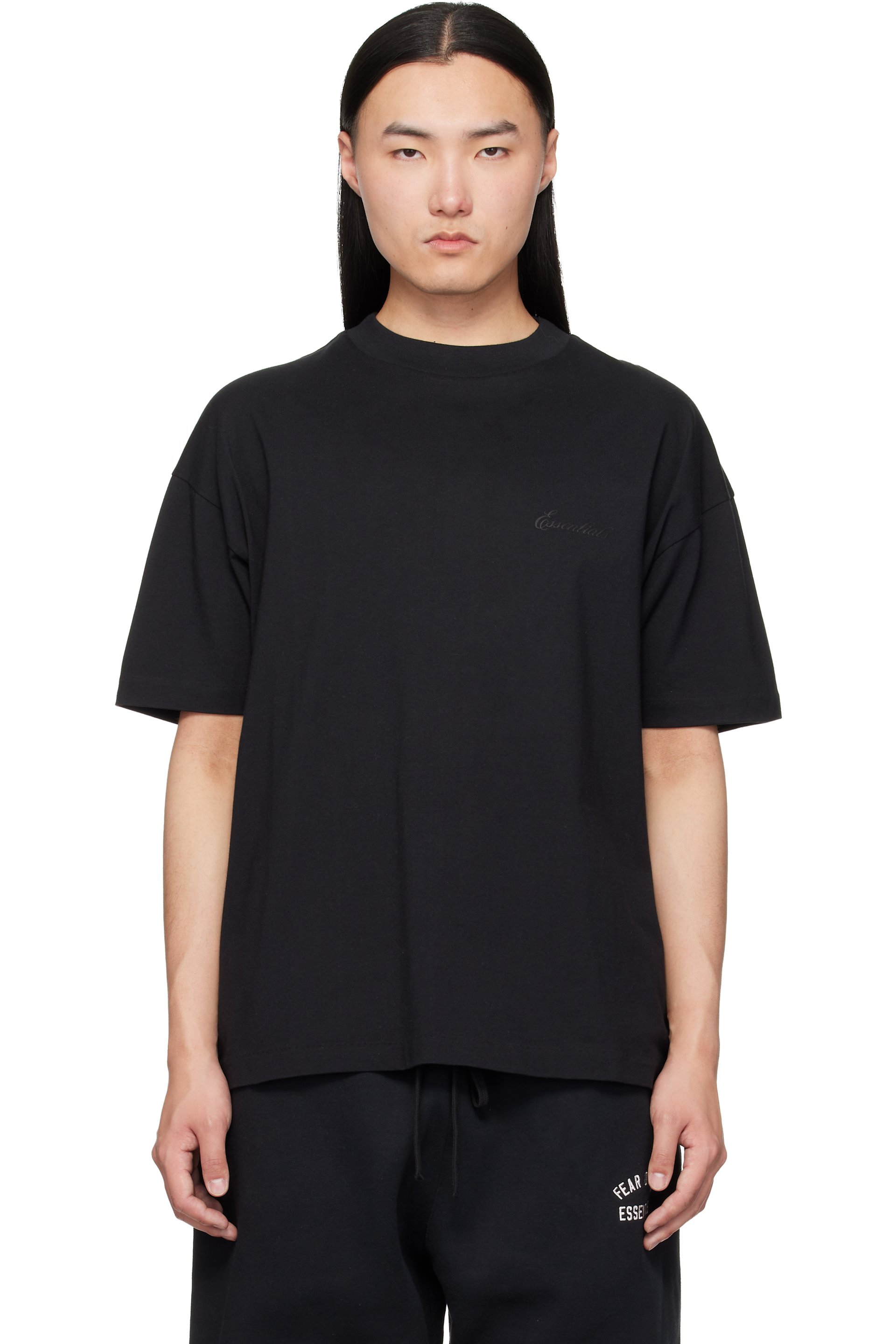 Fear of God ESSENTIALS - T-shirt noir à coupe classique