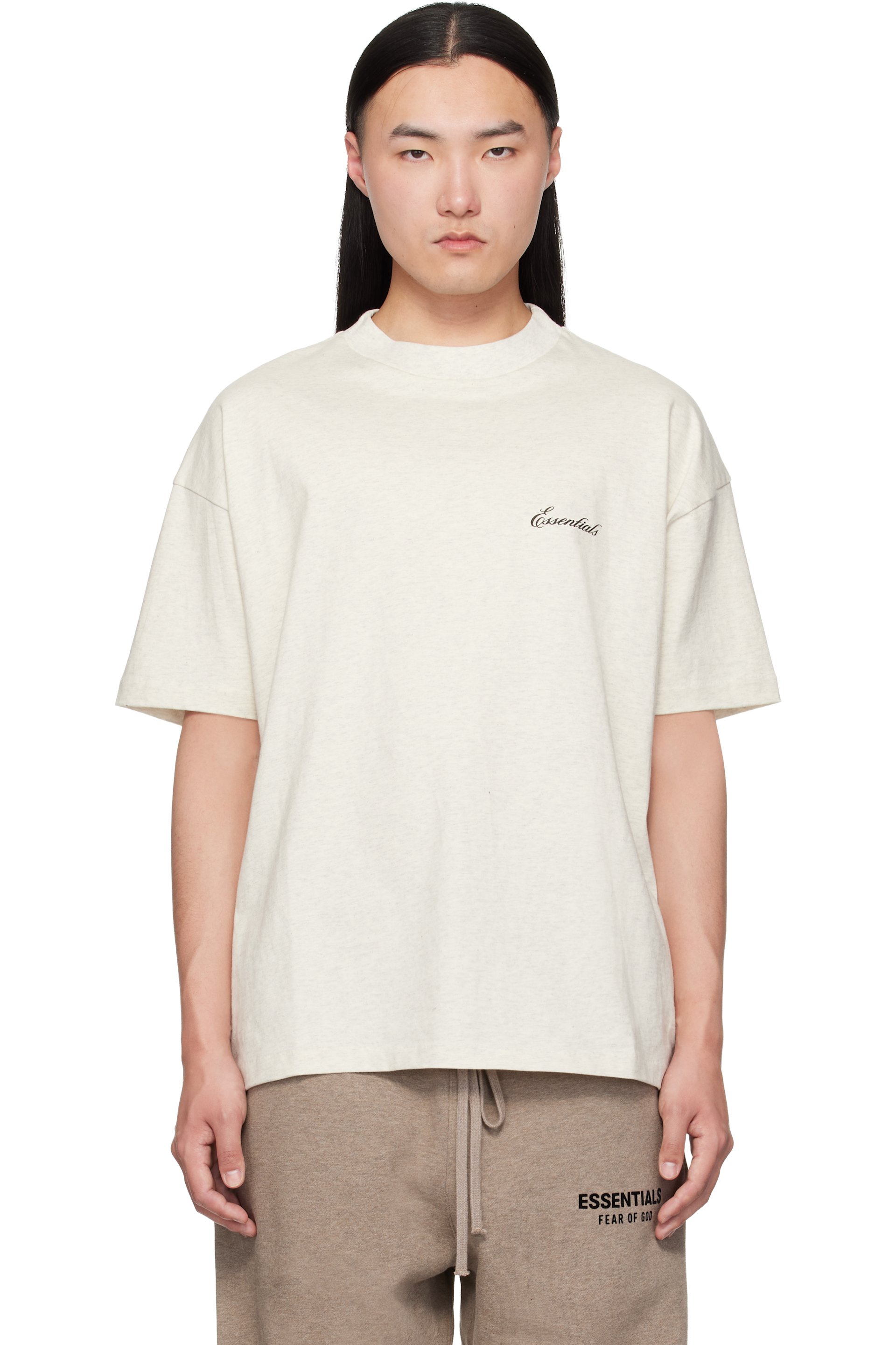 Fear of God ESSENTIALS - T-shirt blanc cassé à coupe classique