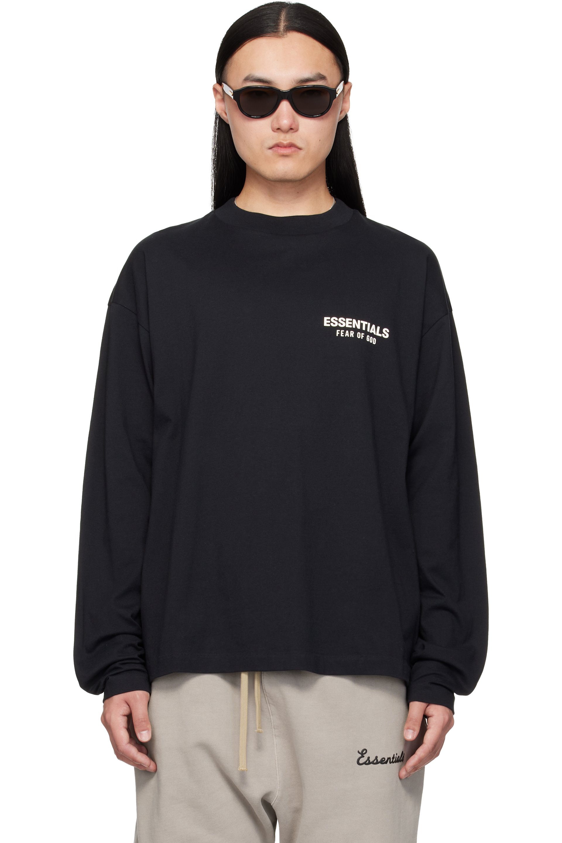 Fear of God ESSENTIALS - Black Classic Long Sleeve T-shirt