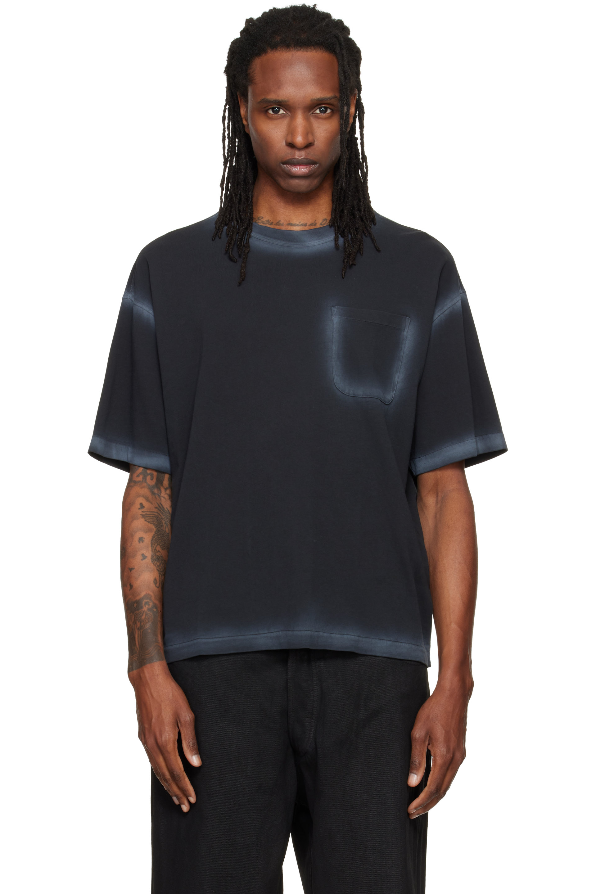 YMC - 黑色 Triple Pocket T 恤