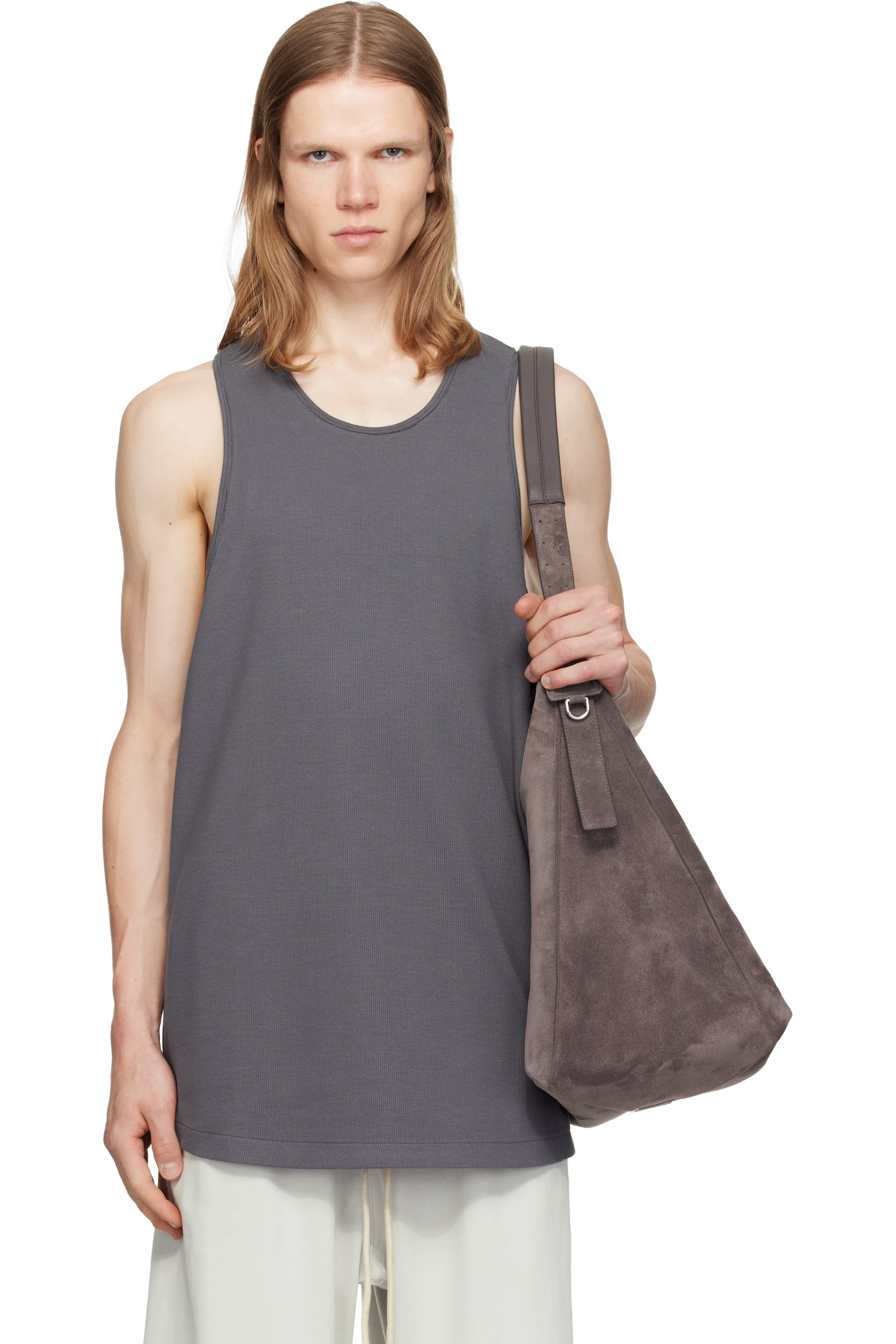Fear of God ESSENTIALS - Gray Ribbed Essential Tank Top