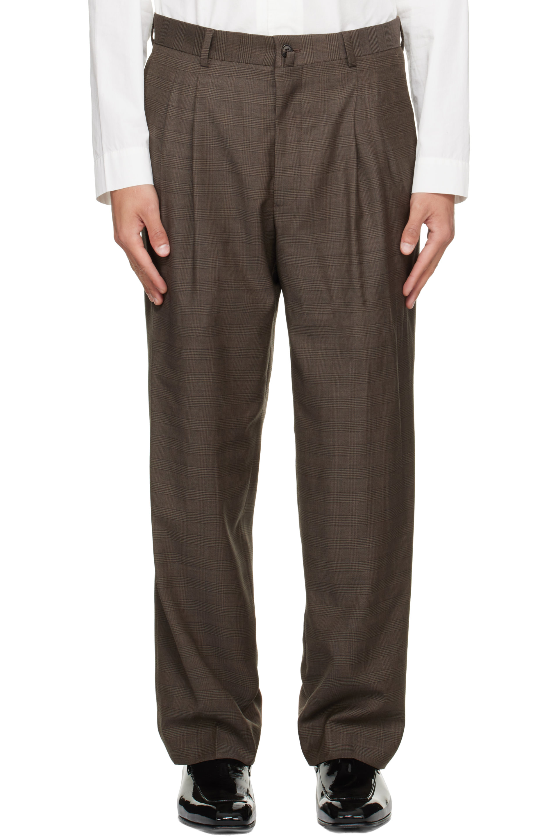 Carter Young - Brown Kirk Double Pleated Trousers