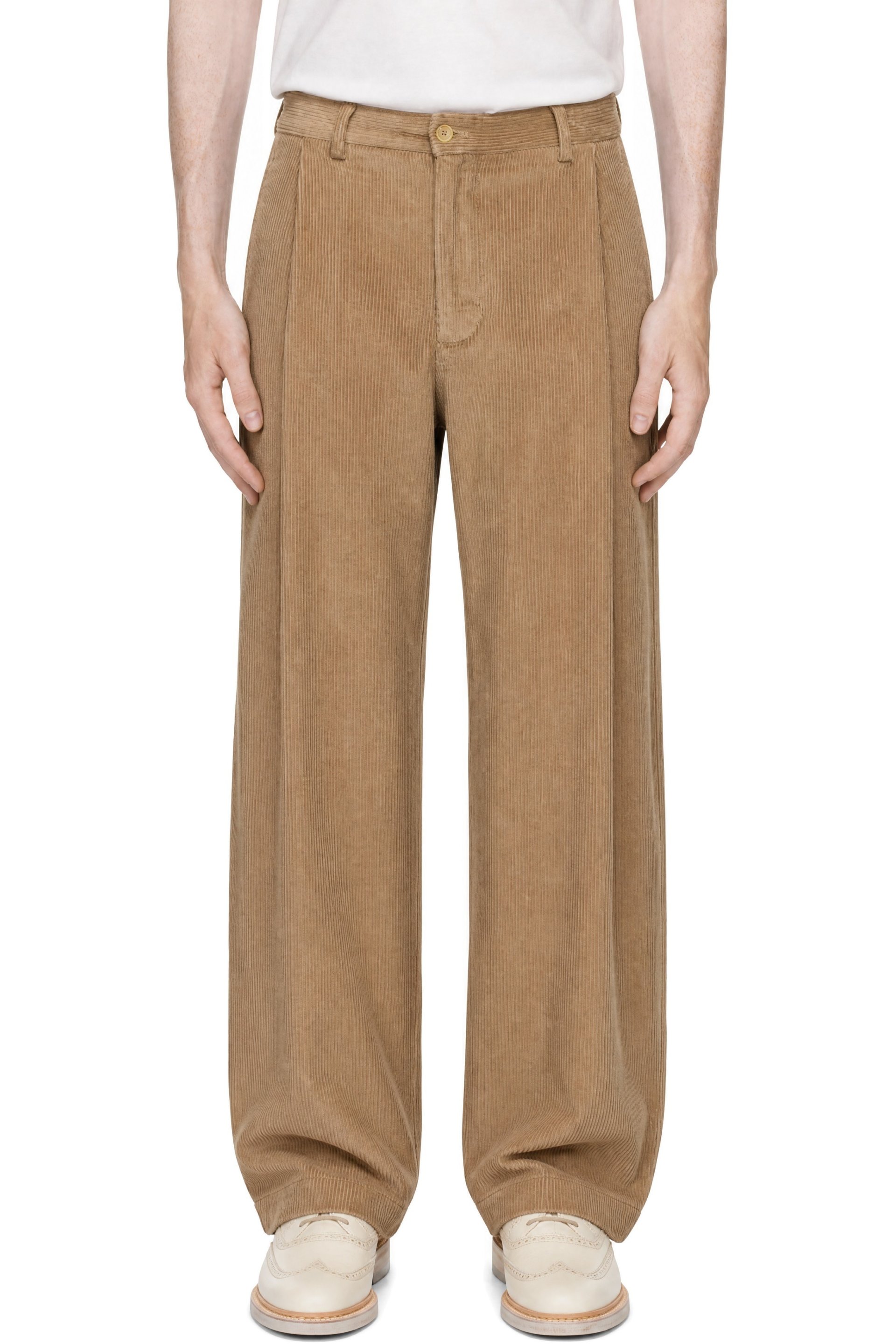 Carter Young - Pantalon Allen brun clair en velours côtelé