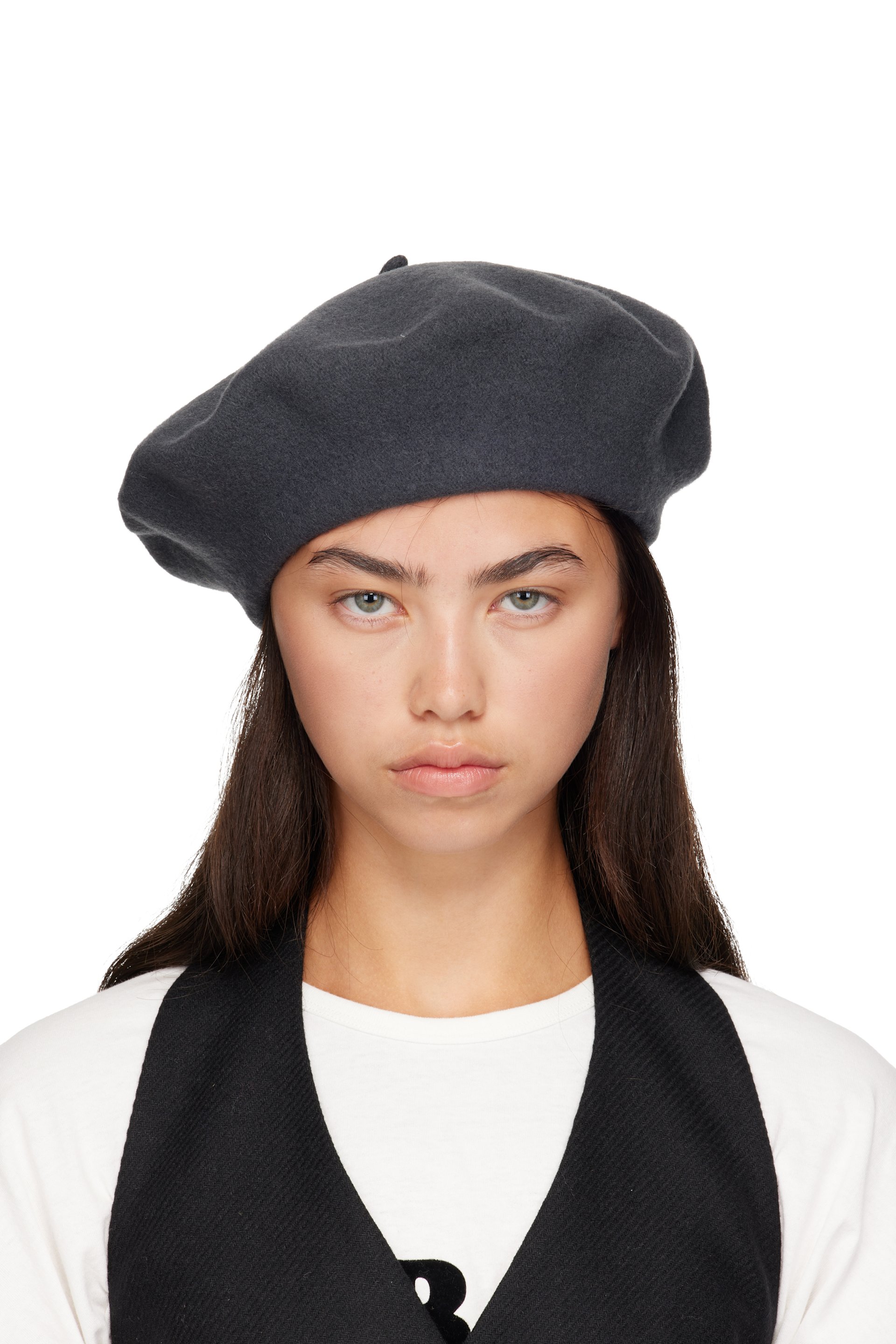 Maison Margiela - 灰色 4-Stitch Wool 贝雷帽
