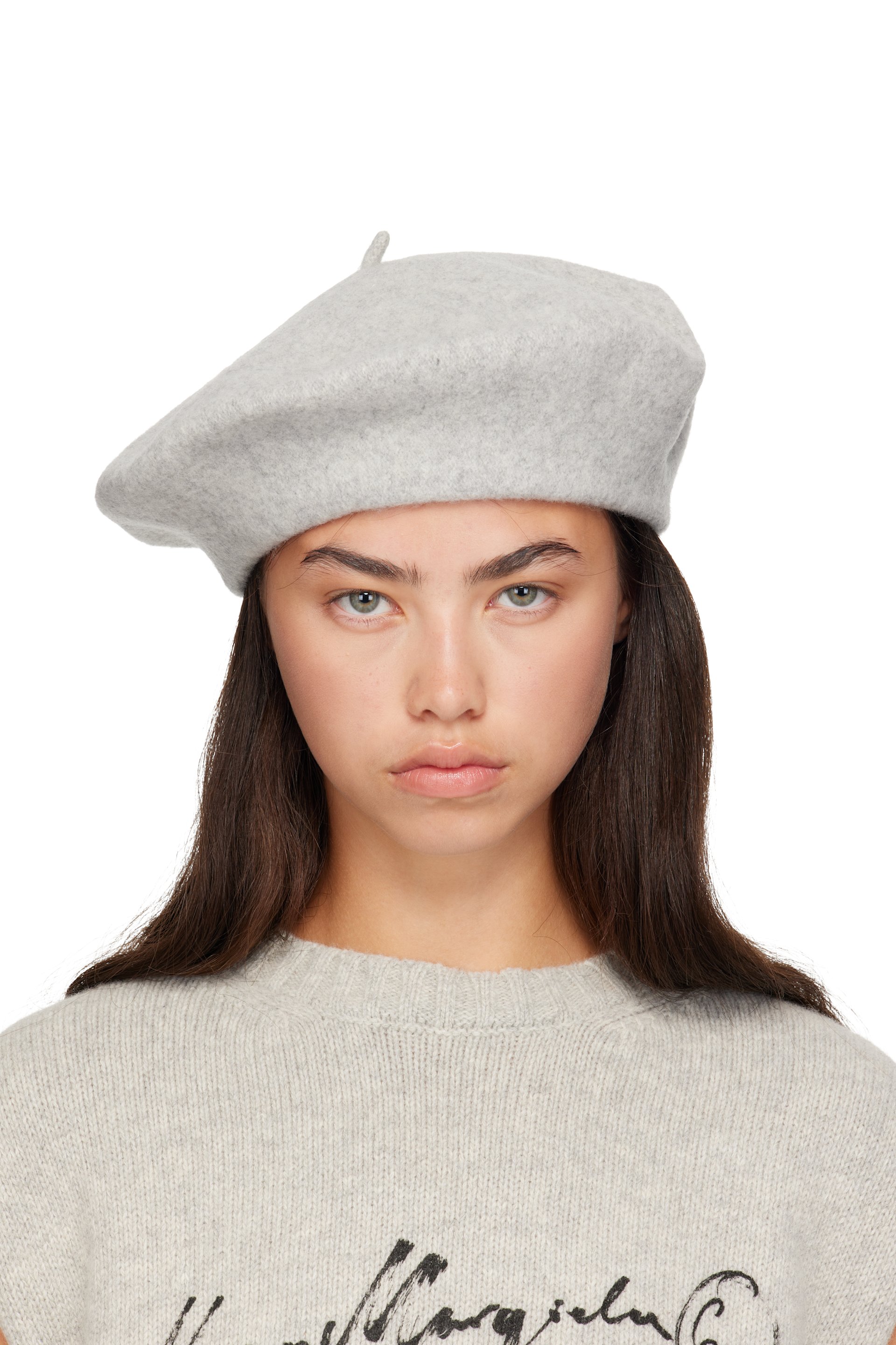 Maison Margiela - 灰色 4-Stitch Wool 贝雷帽