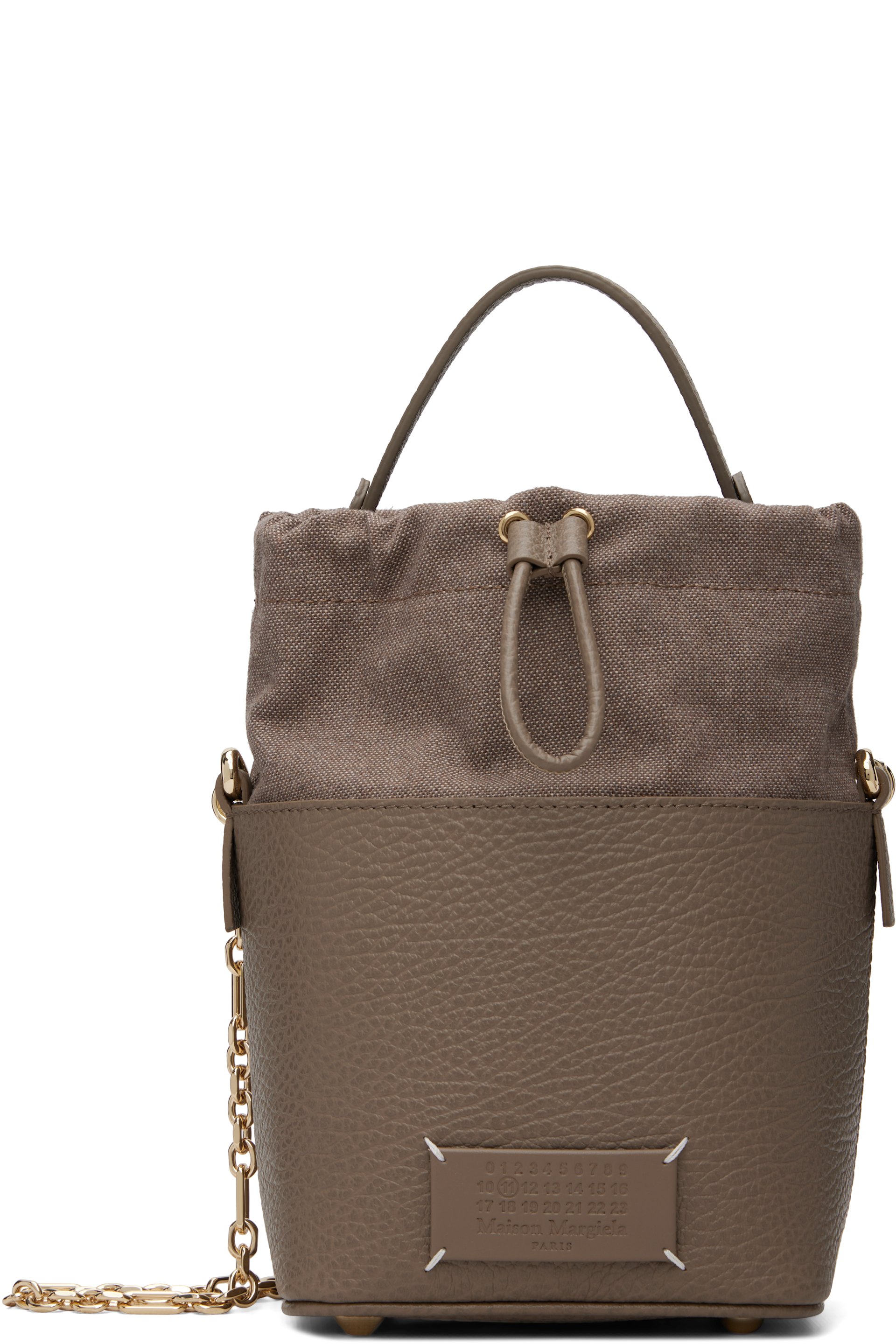 Maison Margiela - Petit sac seau taupe - 5AC