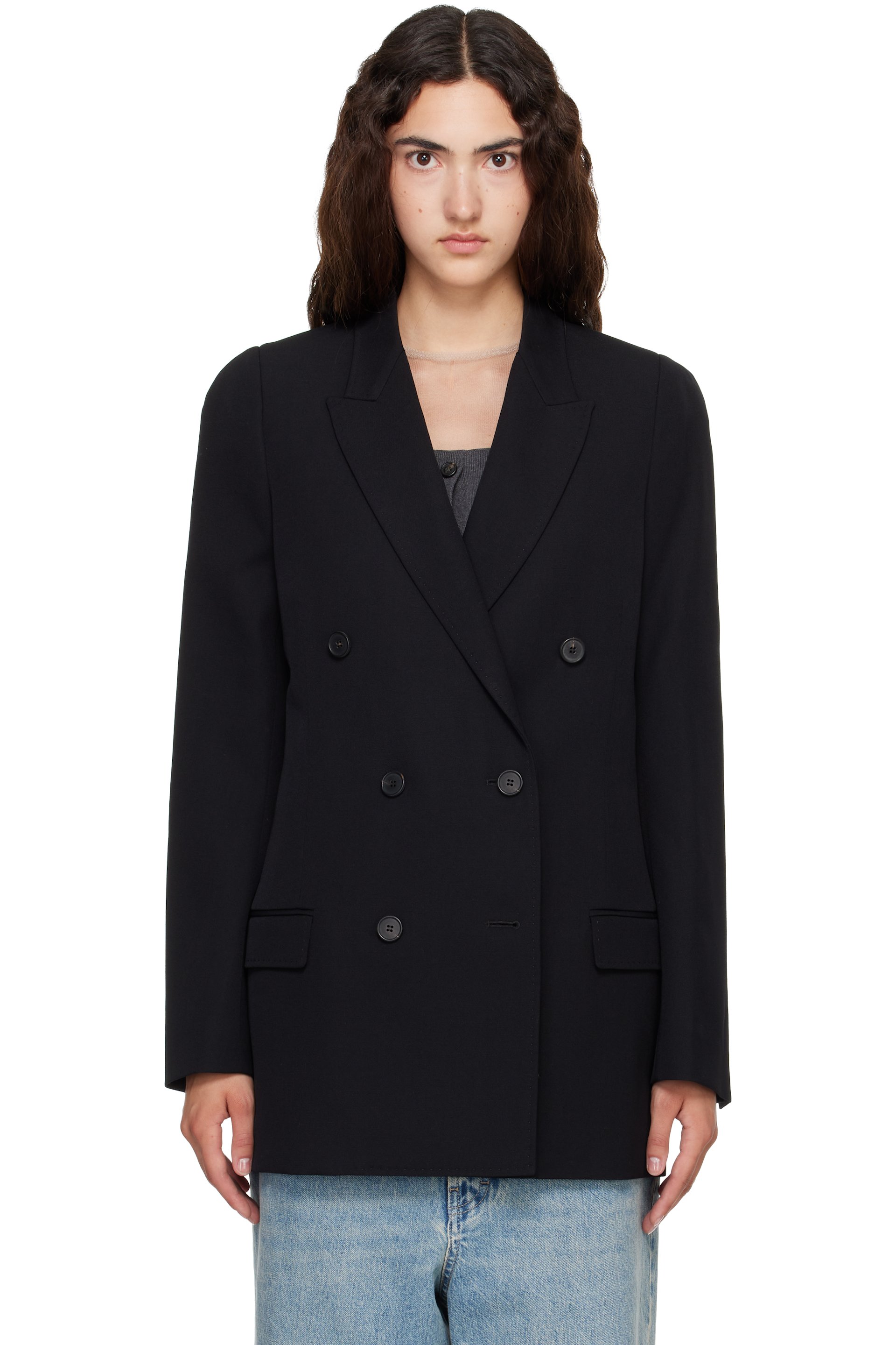 Maison Margiela - Black Double Breasted Wool Blazer