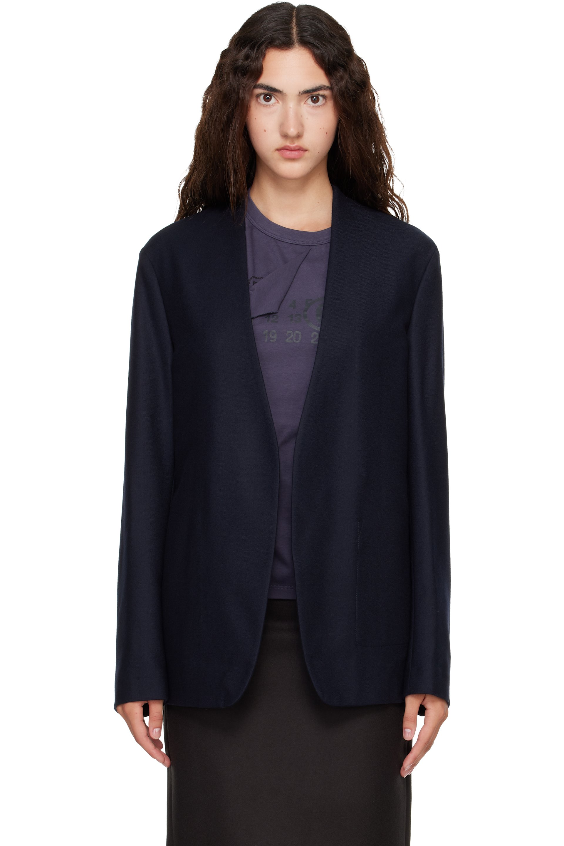 Maison Margiela - Navy Minimal Virgin Wool Blazer