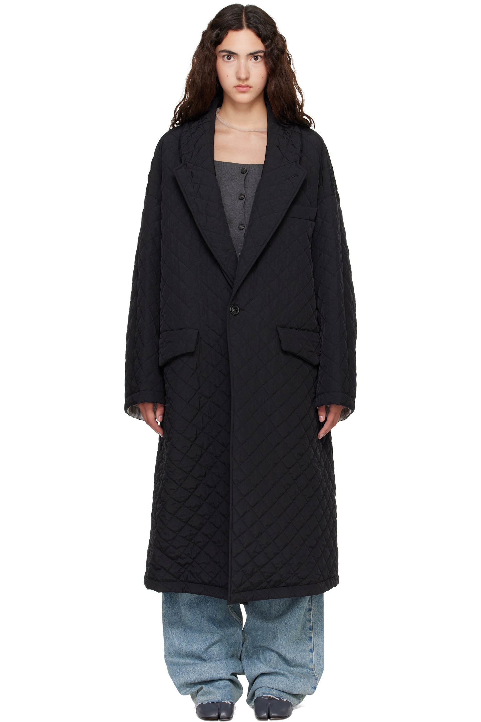 Maison Margiela - Black Quilted Coat
