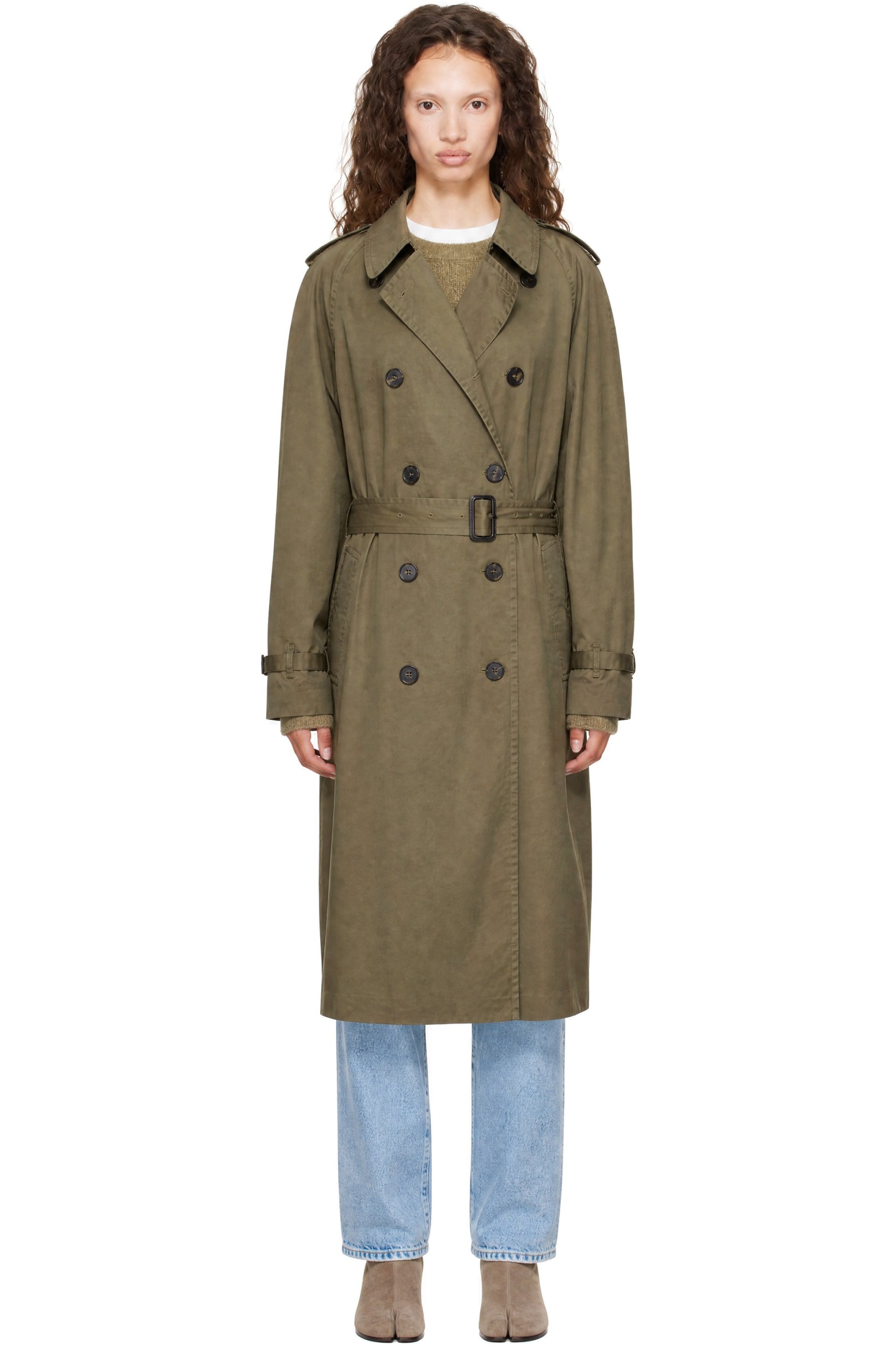 Maison Margiela - Khaki Double-Breasted Trench Coat