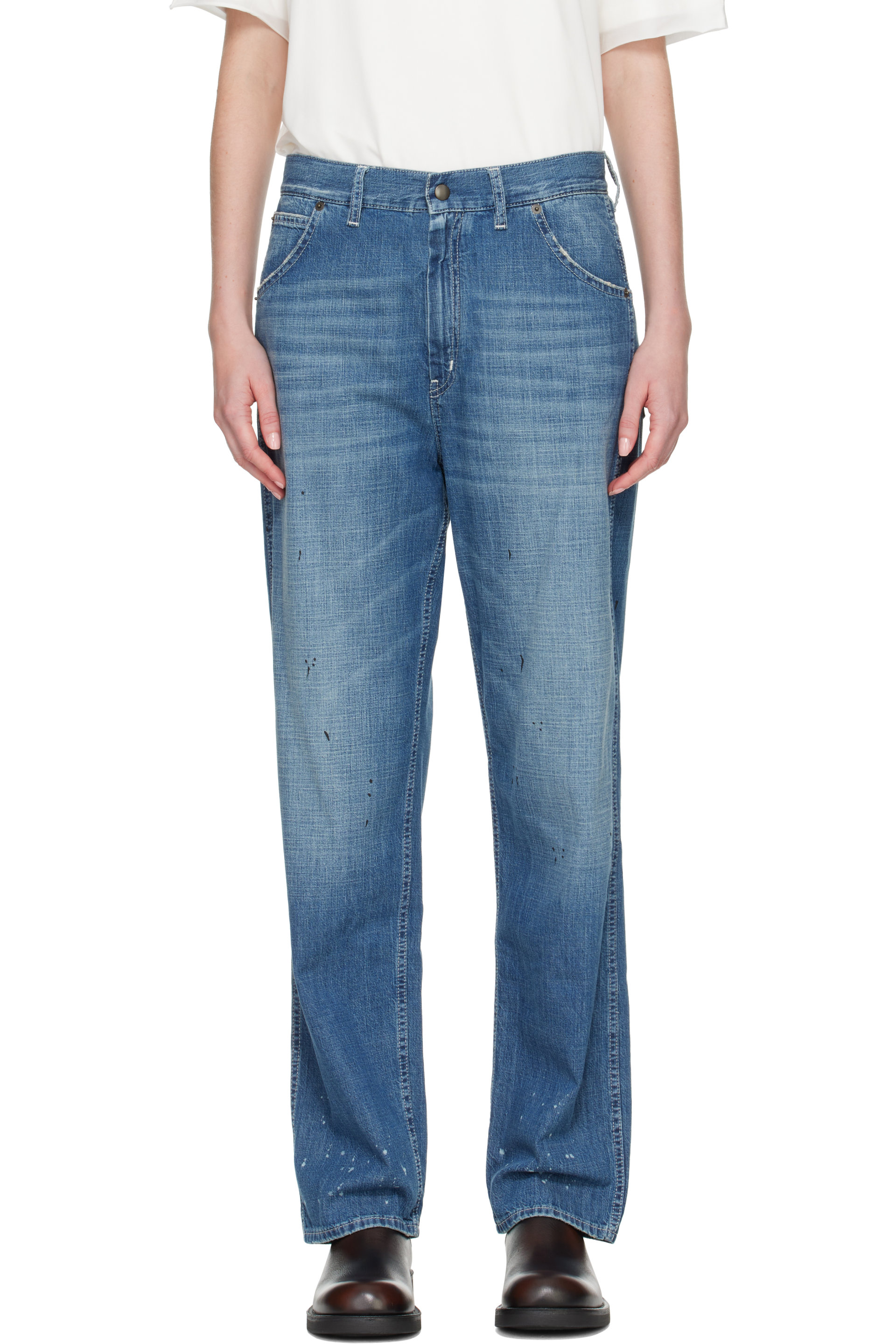 Maison Margiela - Blue Treated Denim Jeans