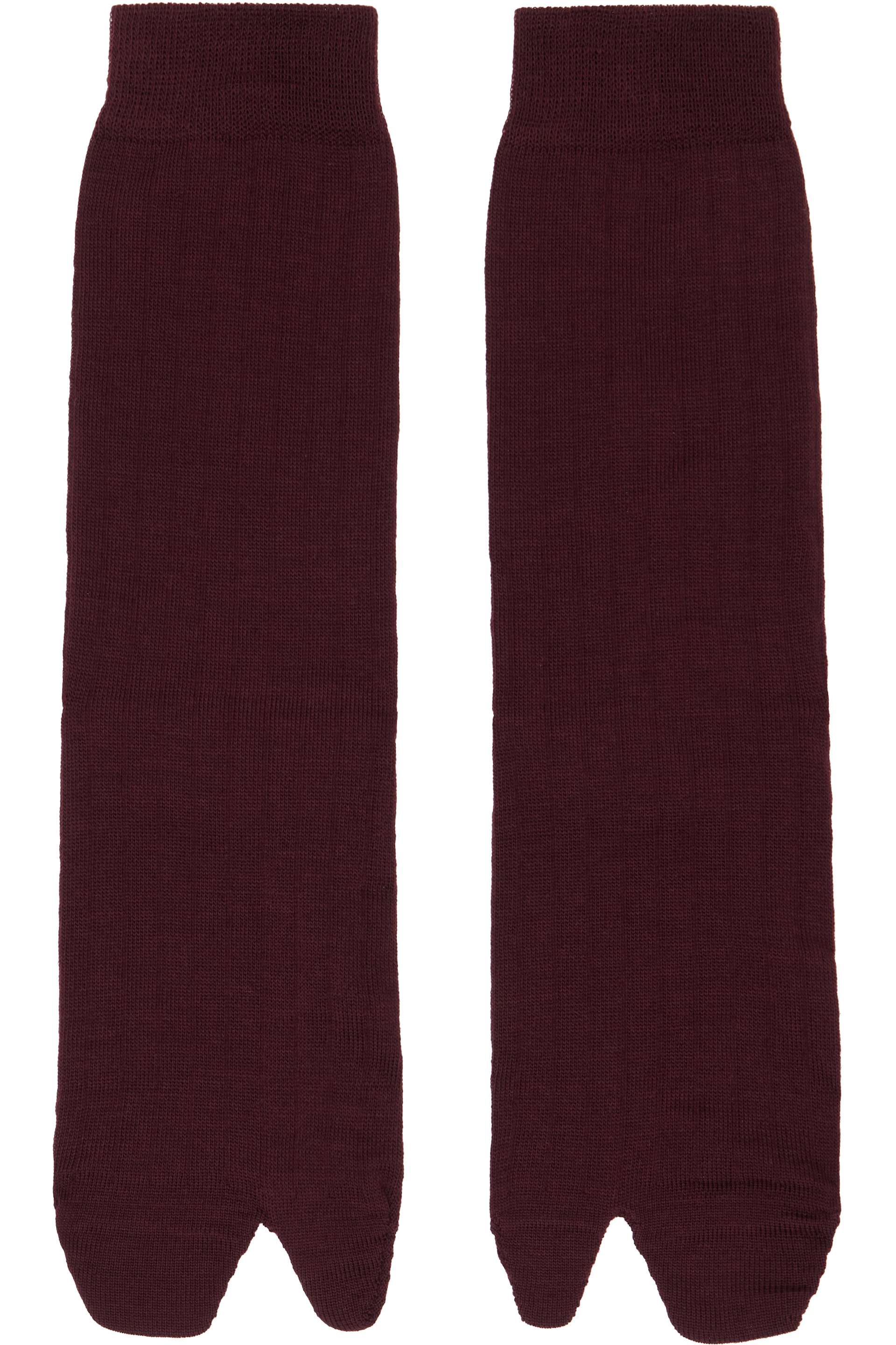 Maison Margiela - Burgundy Wool Tabi Socks