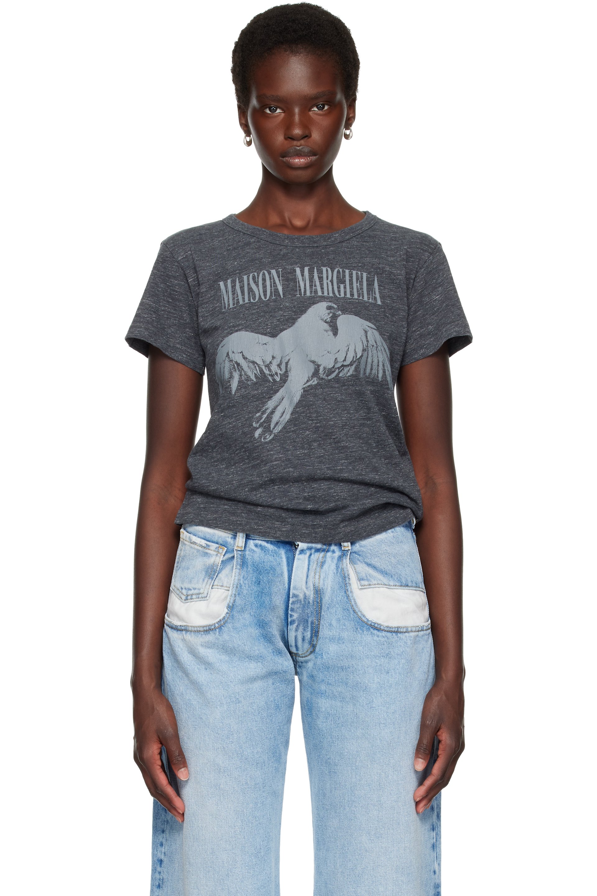 Maison Margiela - Gray Bird Fitted T-shirt