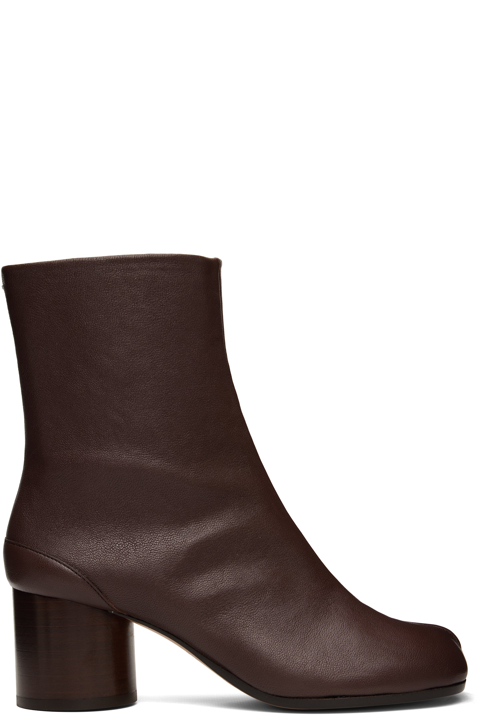 Maison Margiela - Bottines bourgogne à bout Tabi