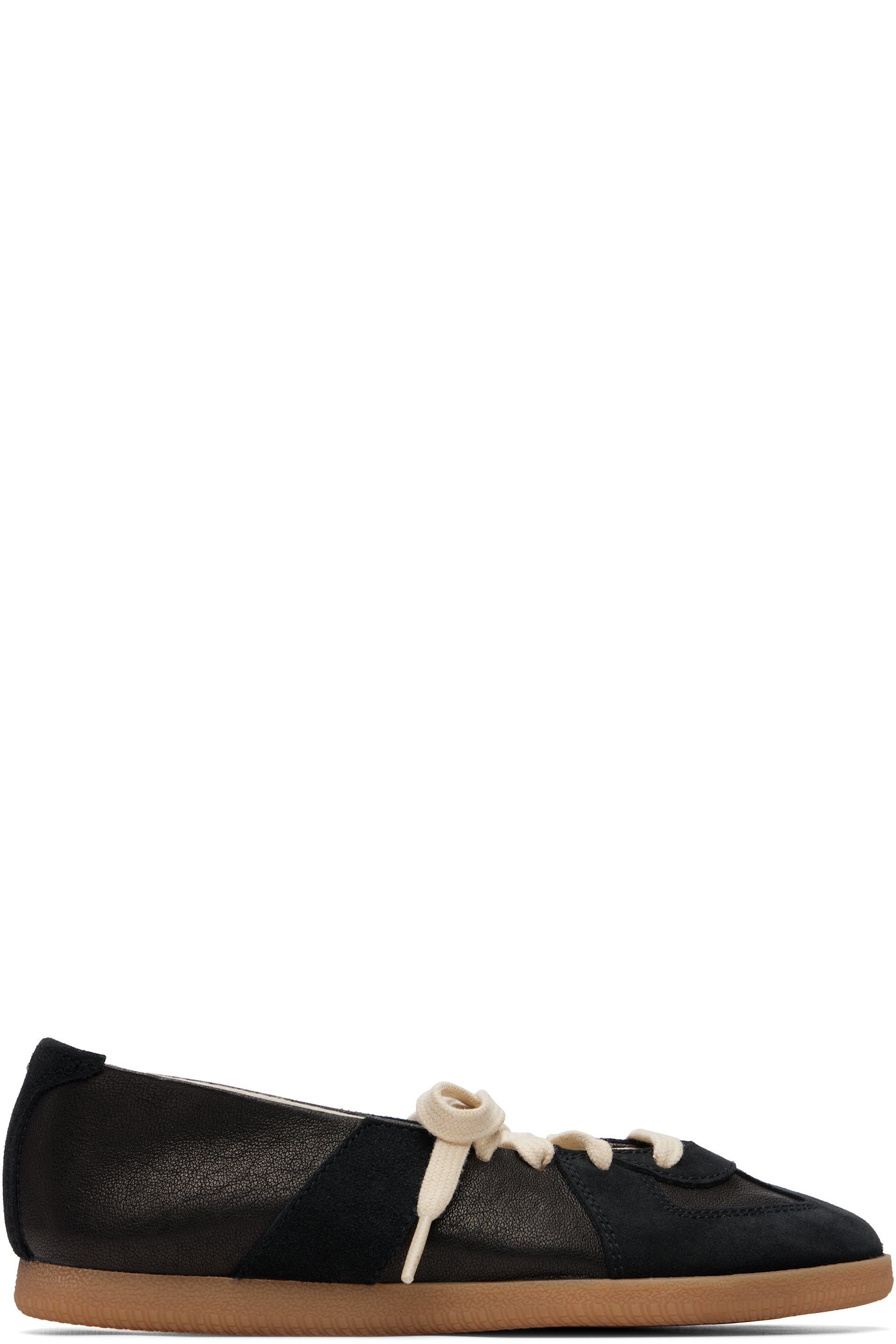 Maison Margiela - Black Replica Soft Laced Ballerina Flats