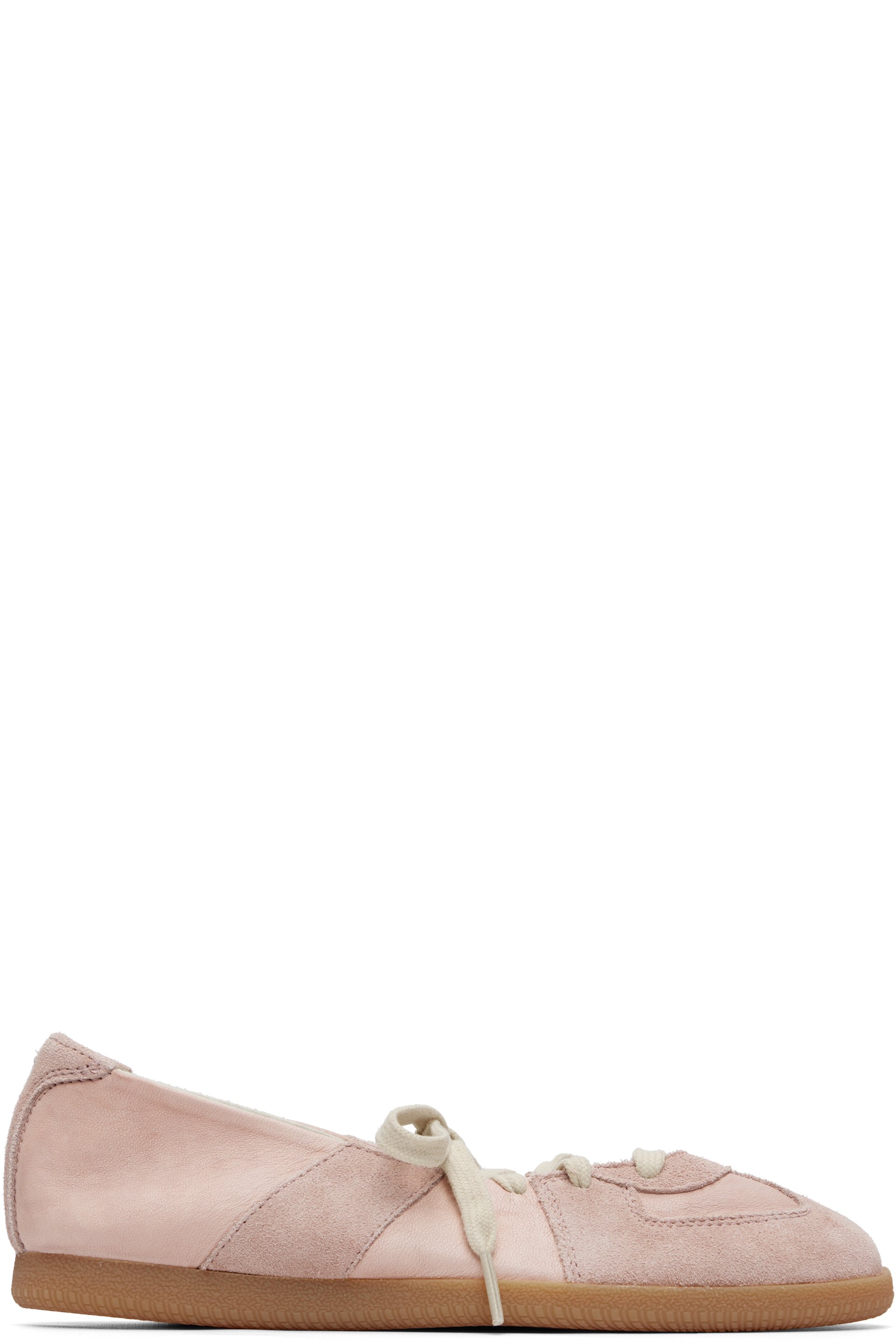 Maison Margiela - Pink Replica Soft Laced Ballerina Flats