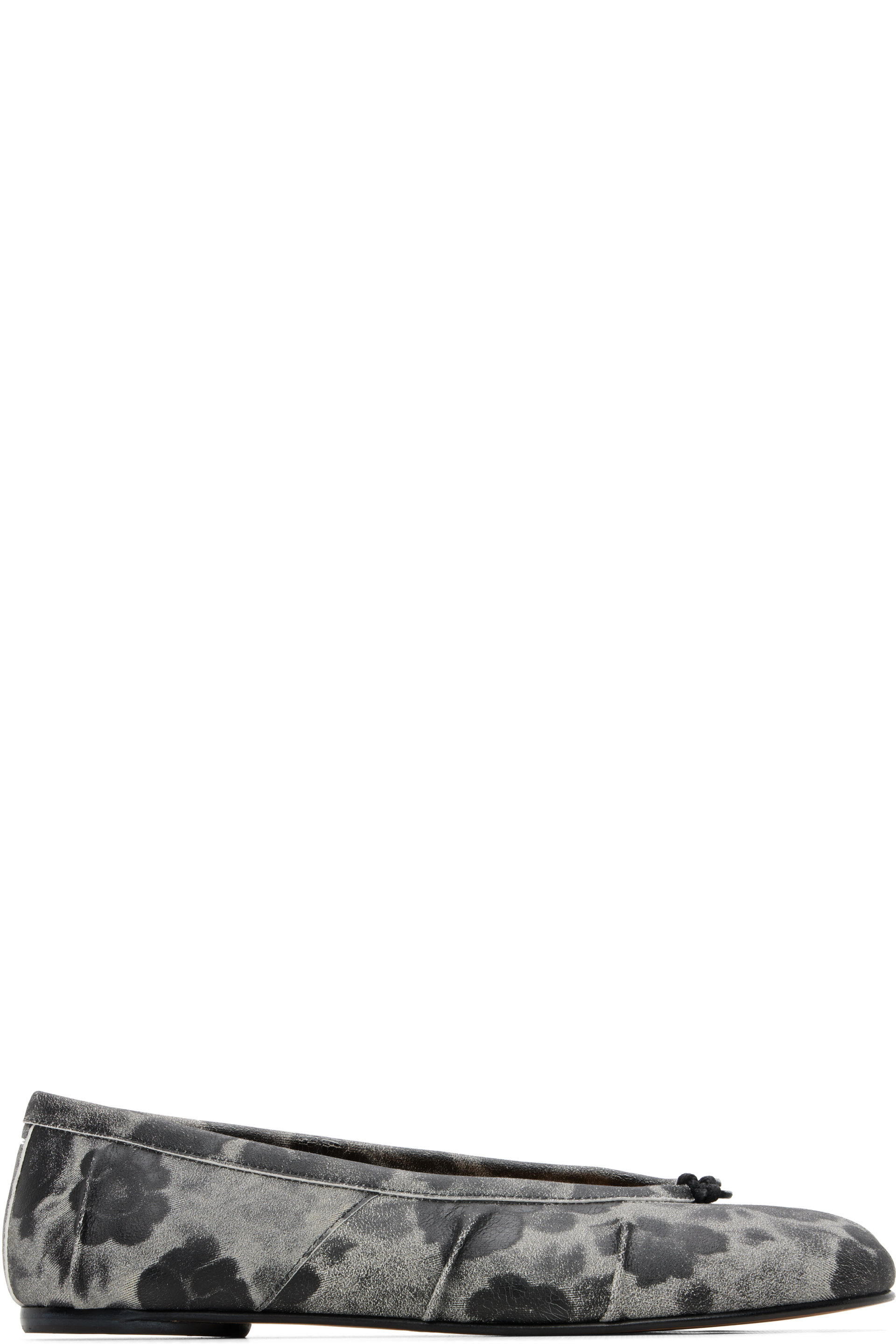 Maison Margiela - Gray Tabi Crackle Flower Print Ballerina Flats
