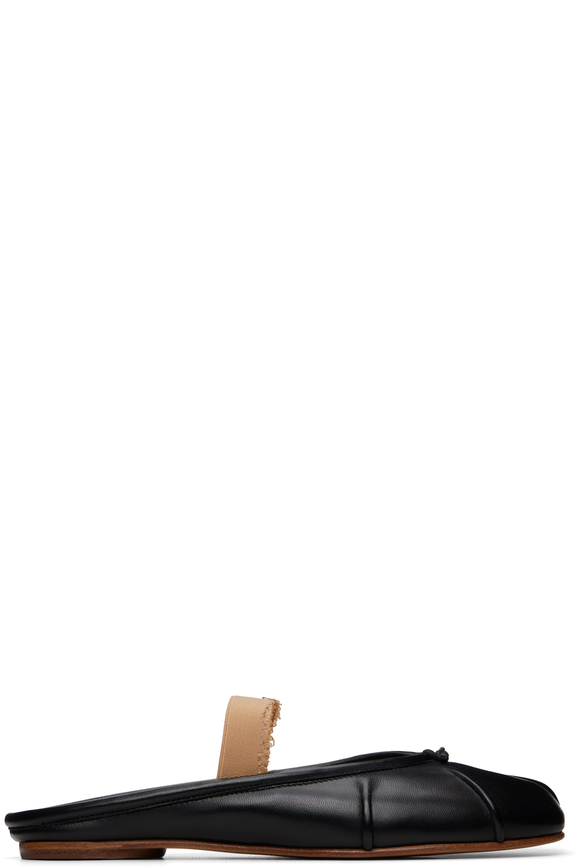 Maison Margiela - Black Tabi Elastic Band Mule Flats
