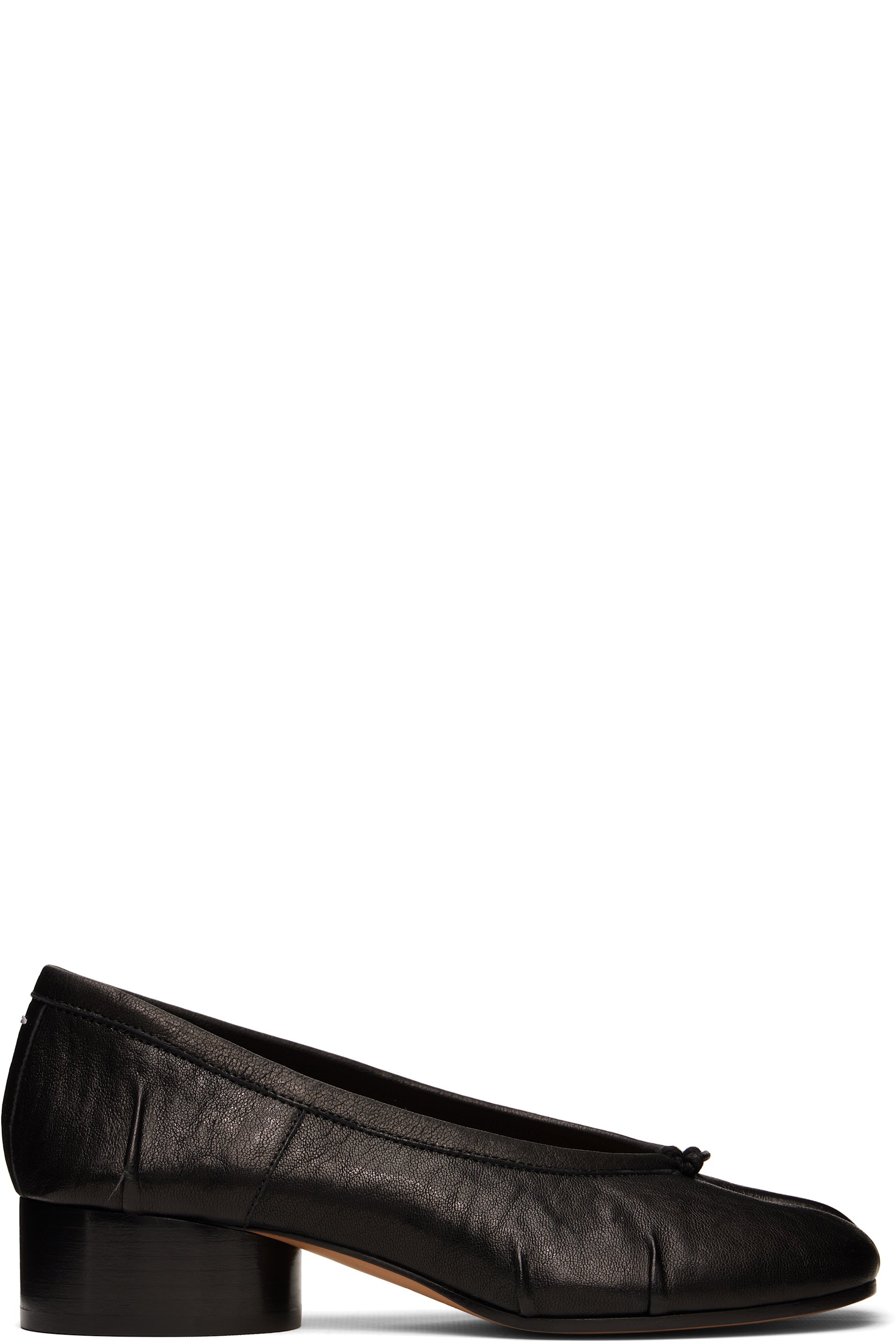 Maison Margiela - Chaussures à talon de style ballerine noires à bout Tabi