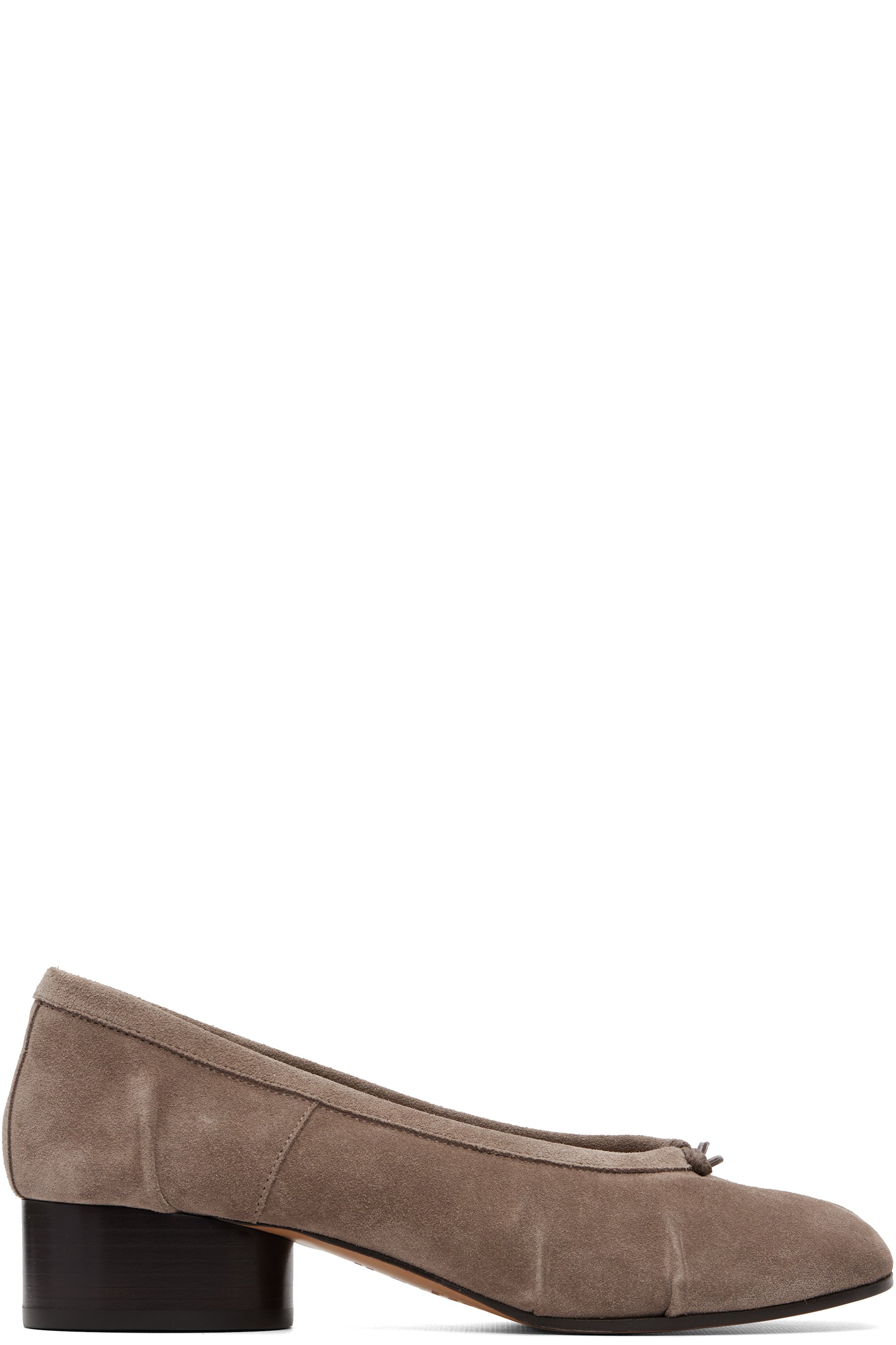 Maison Margiela - Taupe Tabi Ballerina H30 Suede Heels