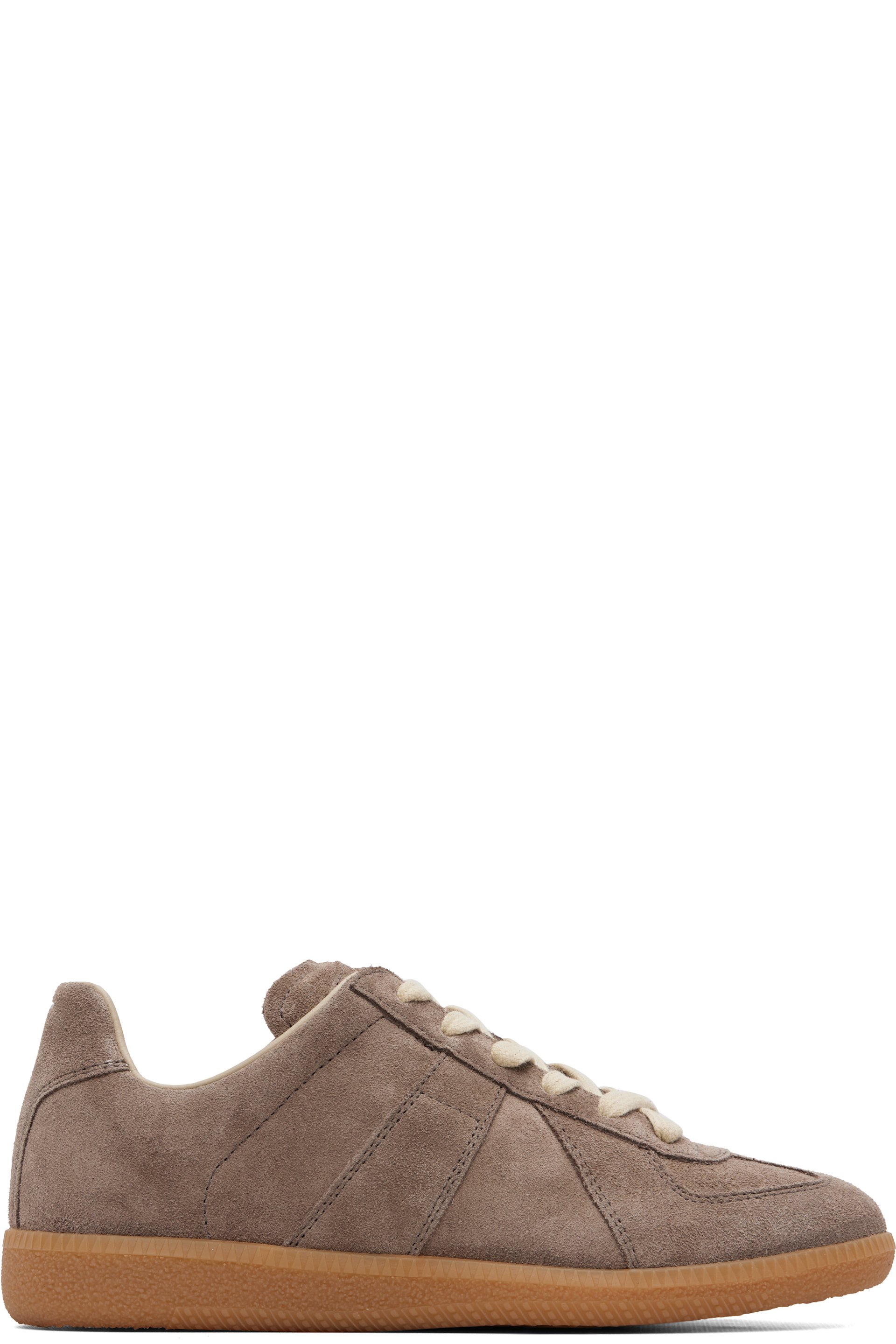 Maison Margiela - Taupe Replica Suede Sneakers