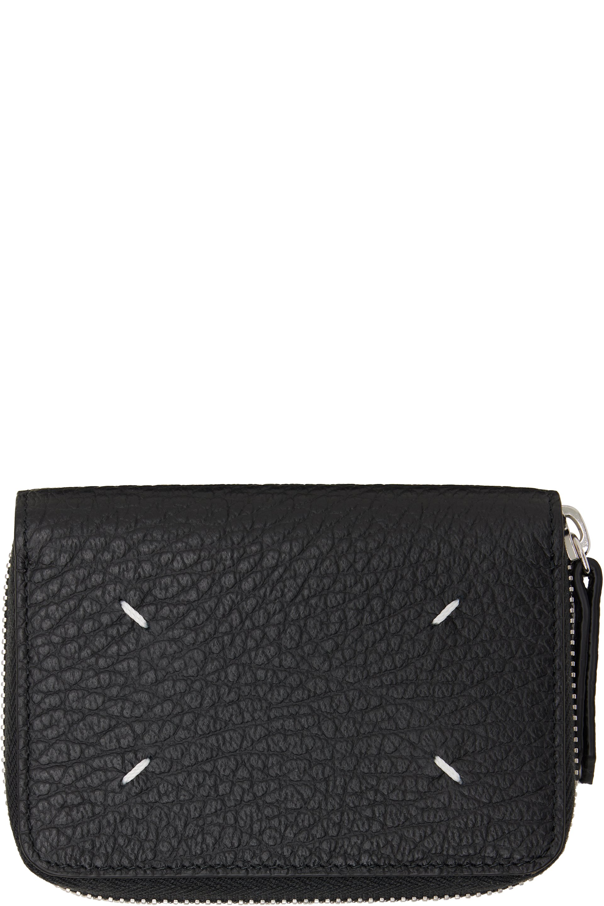 Maison Margiela - Black Four Stitches Zip Wallet