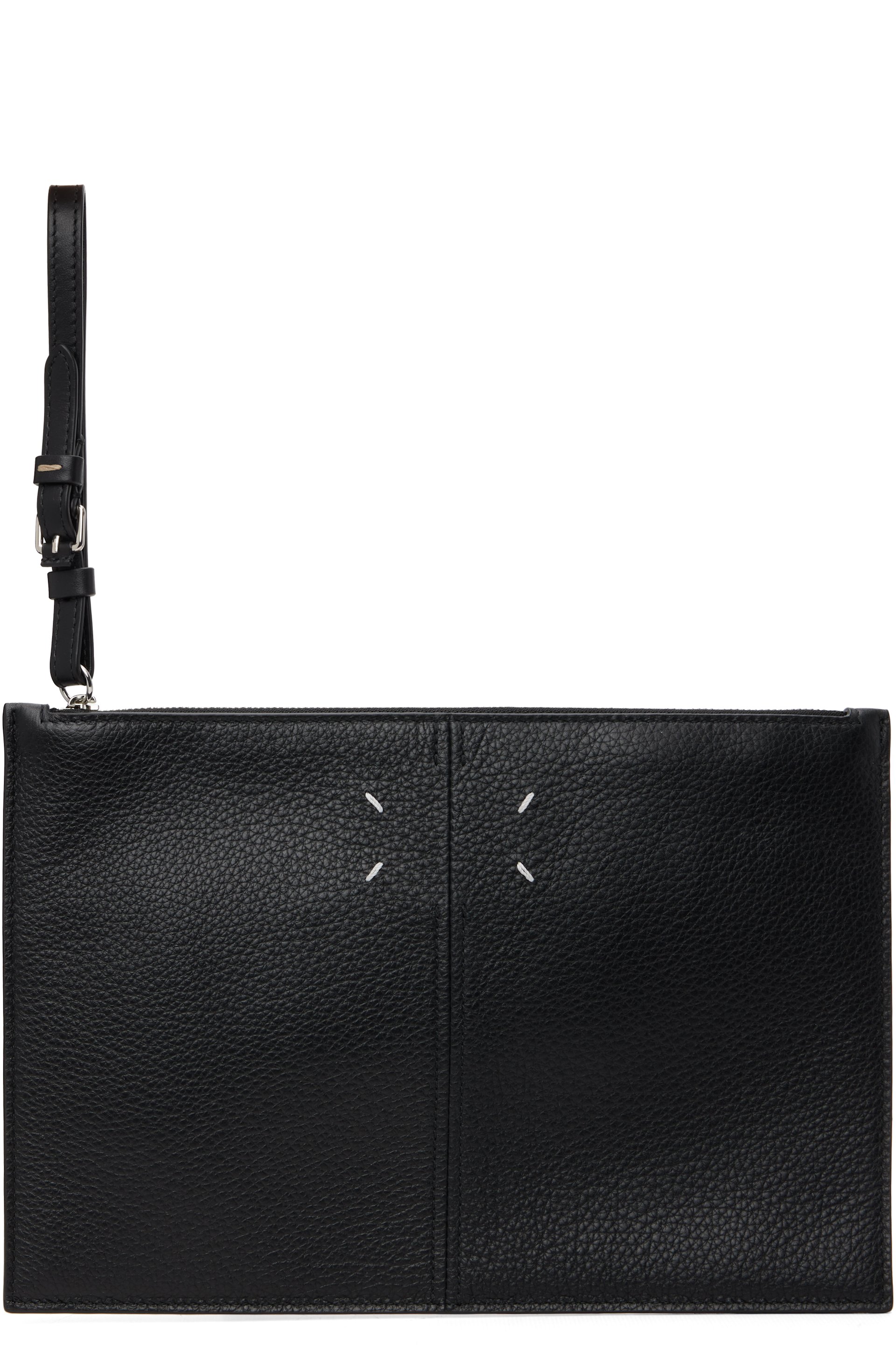 Maison Margiela - Pochette noire en cuir de veau