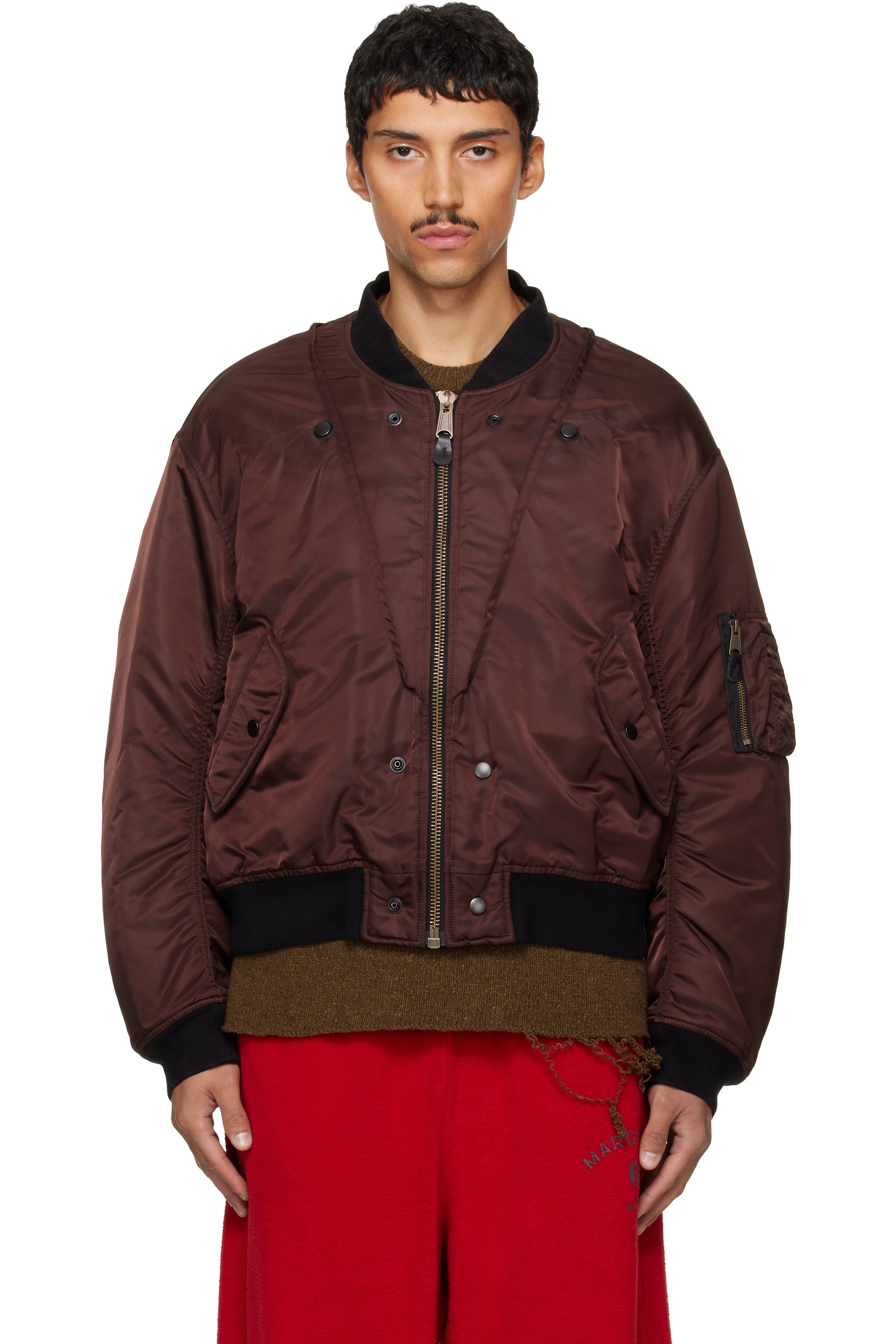 Maison Margiela - Brown & Black Reversible Bomber Jacket