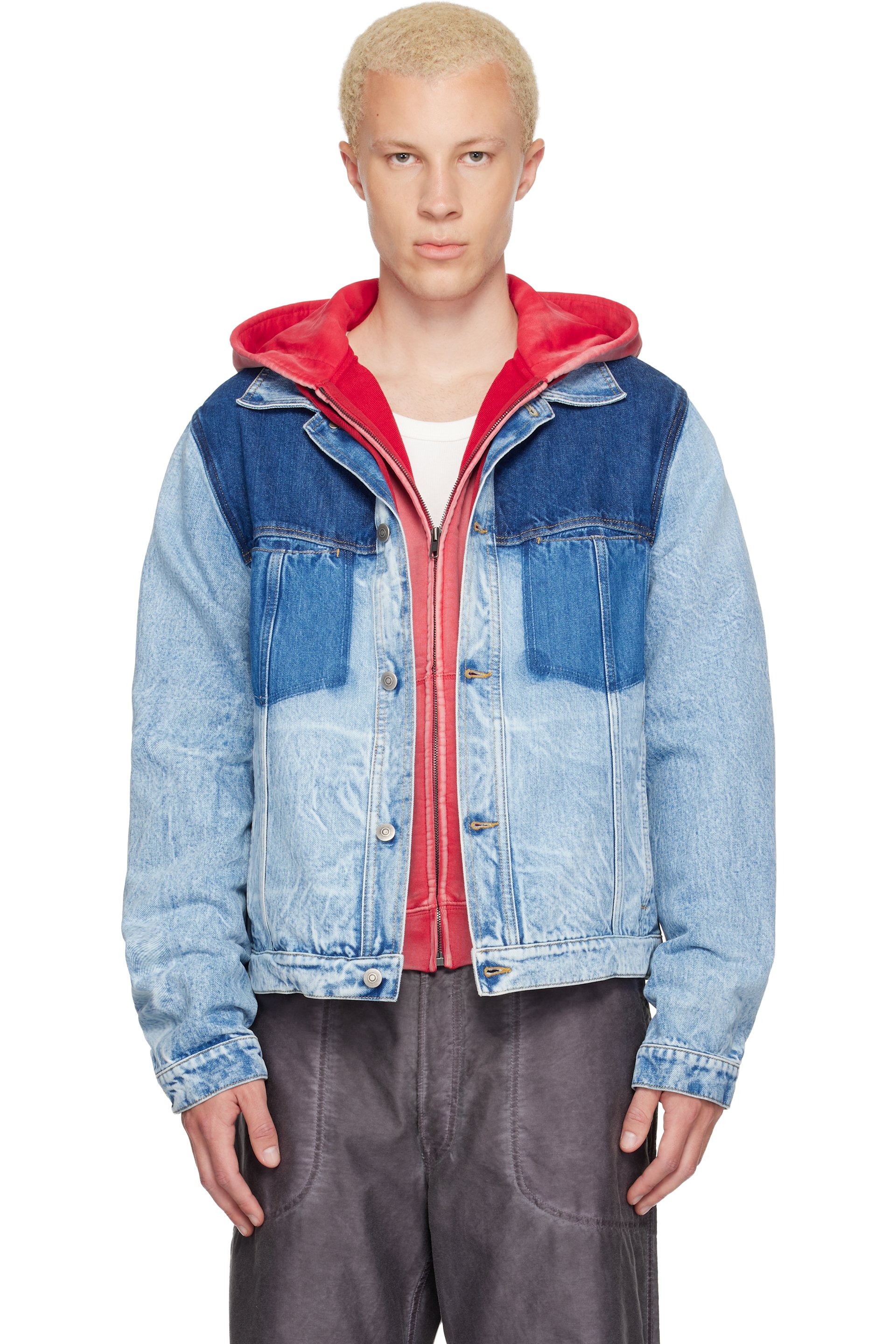 Maison Margiela - Blue Patchwork Denim Jacket