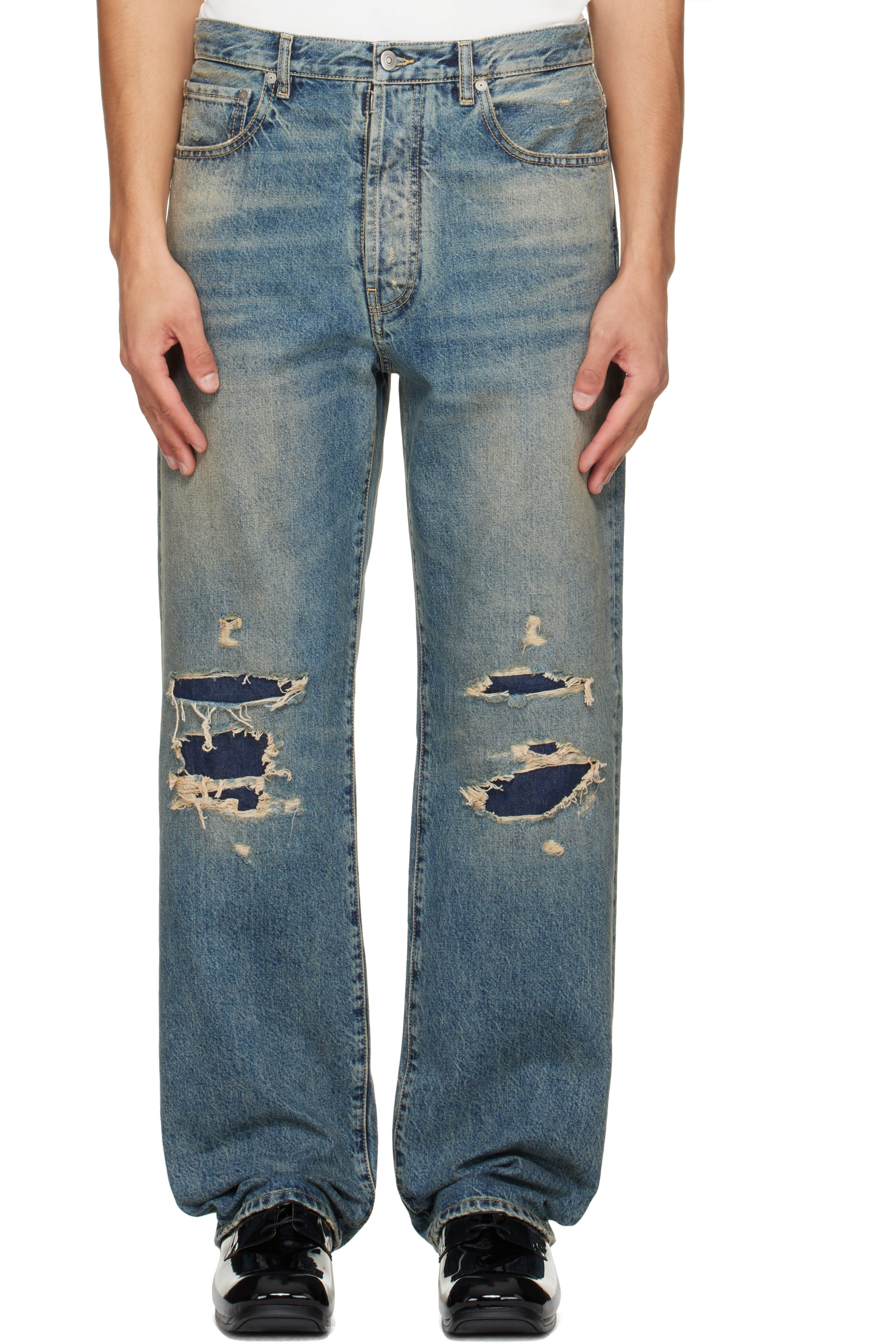 Maison Margiela - Blue Distressed Denim Jeans