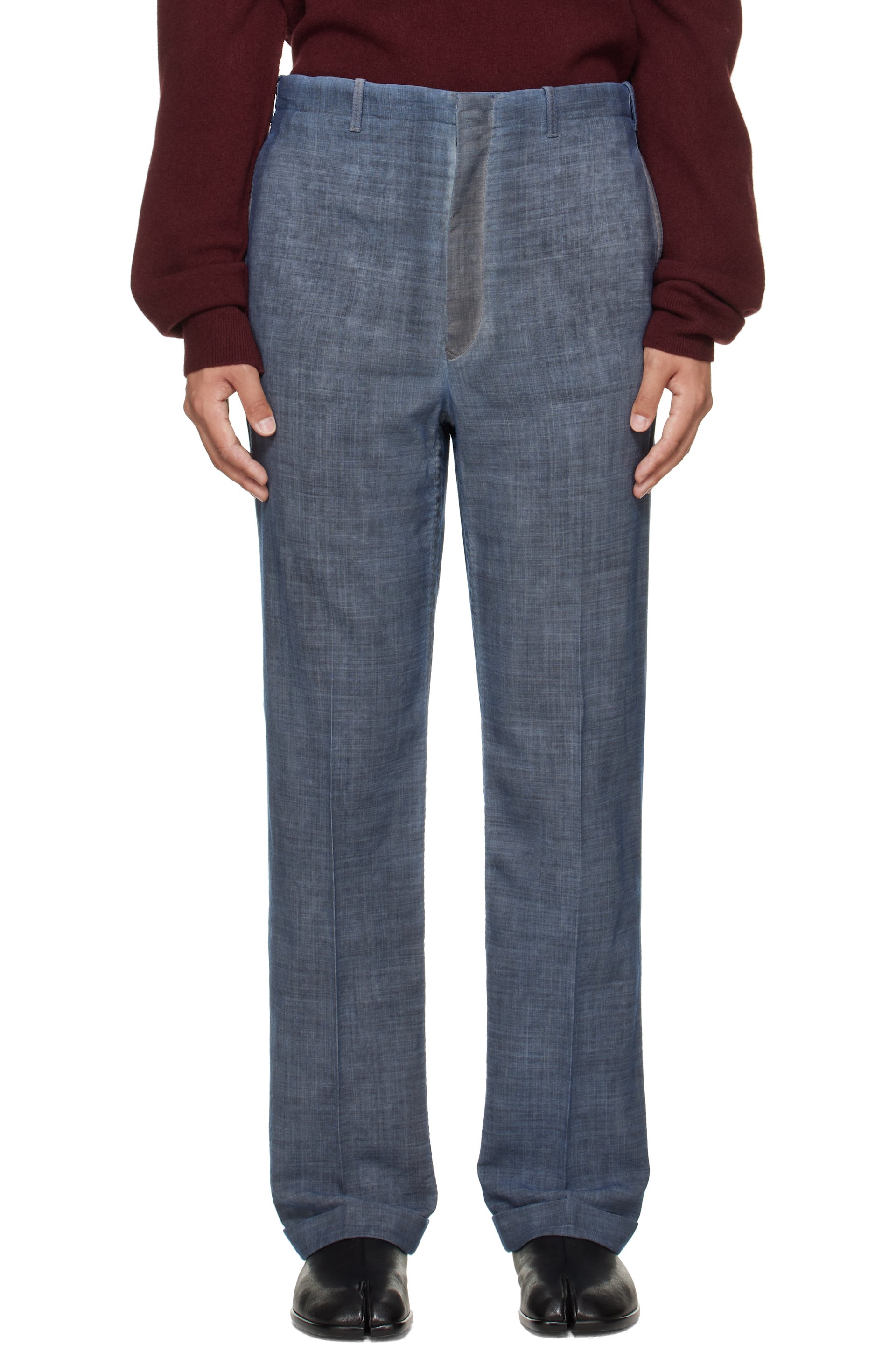 Maison Margiela - Blue Double-Dyed Wool Trousers