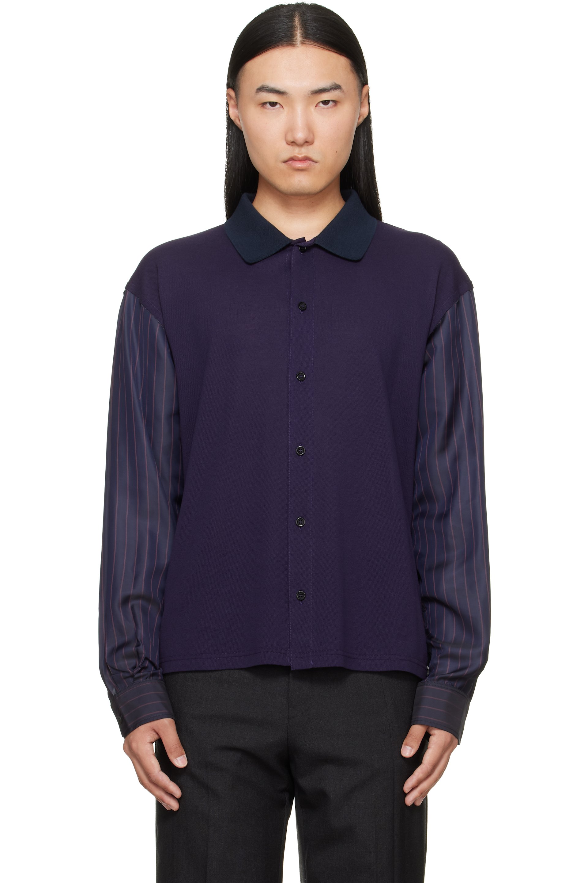 Maison Margiela - Purple Bimaterial Shirt